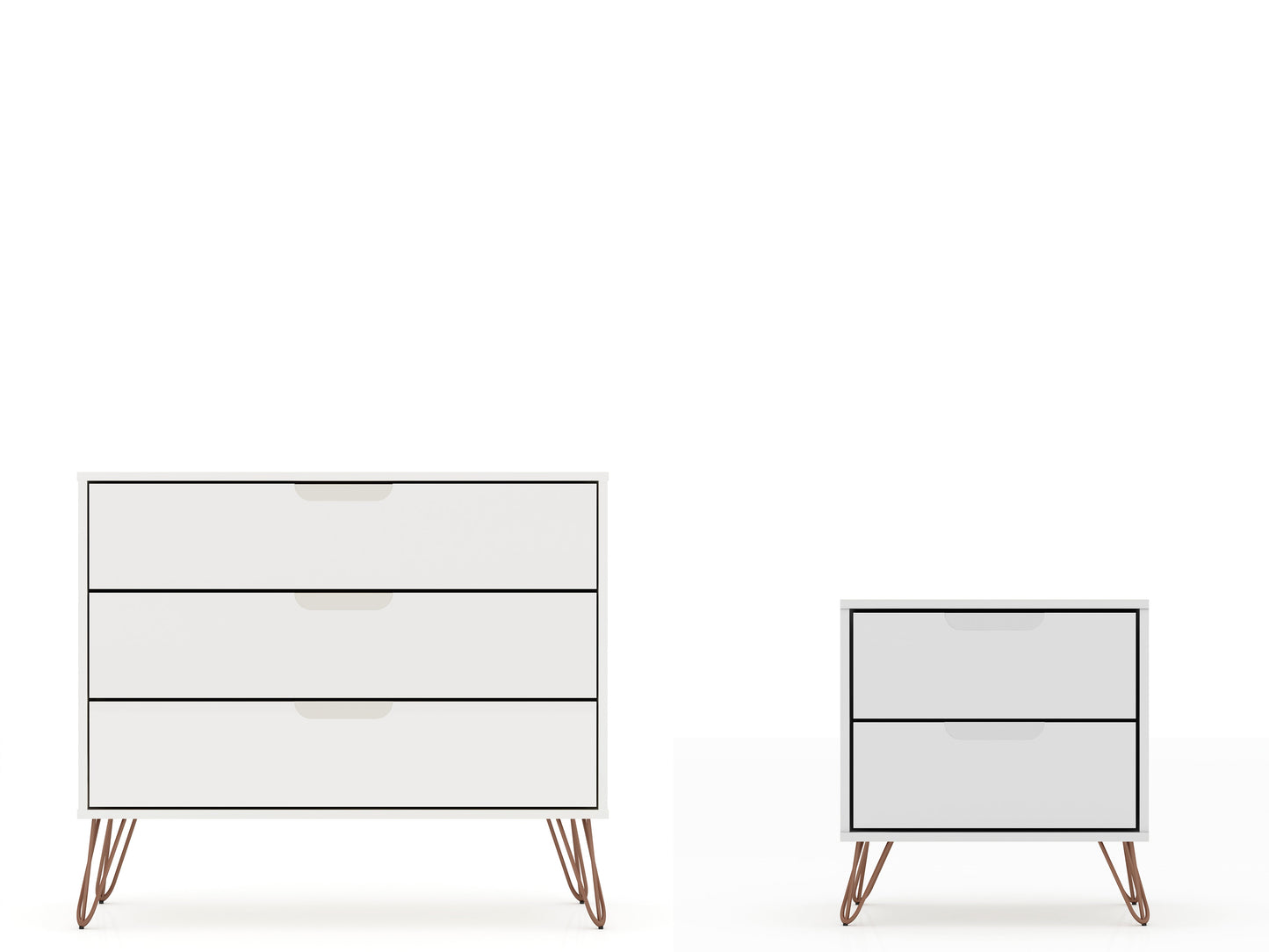 Manhattan Comfort 2-Piece Rockefeller Dresser and Nightstand