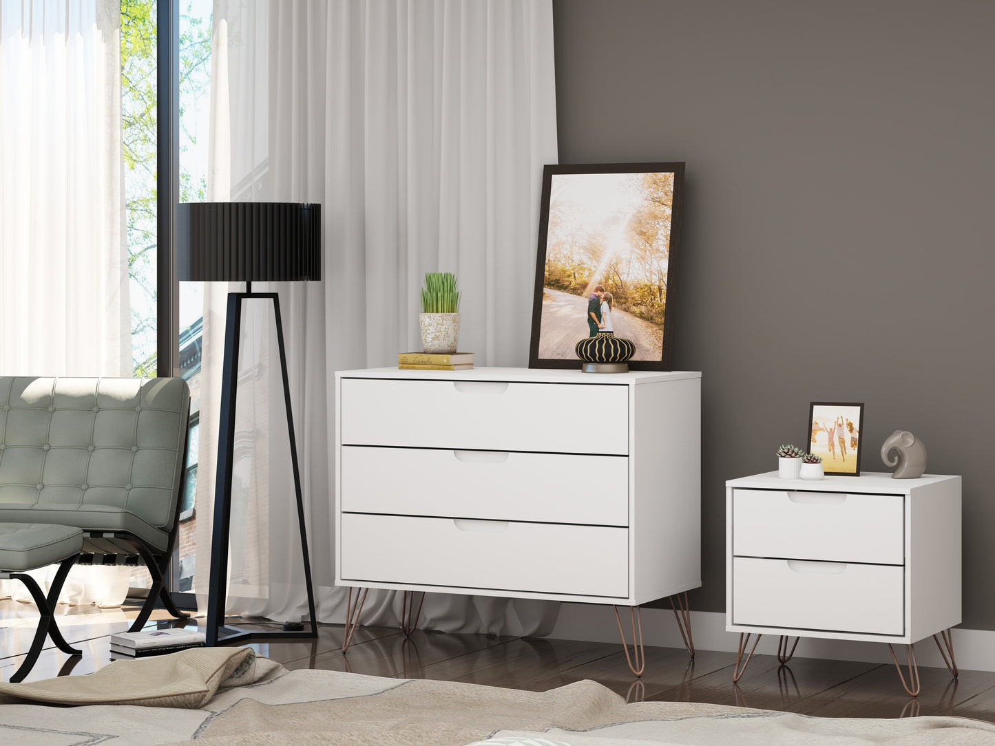 Manhattan Comfort 2-Piece Rockefeller Dresser and Nightstand