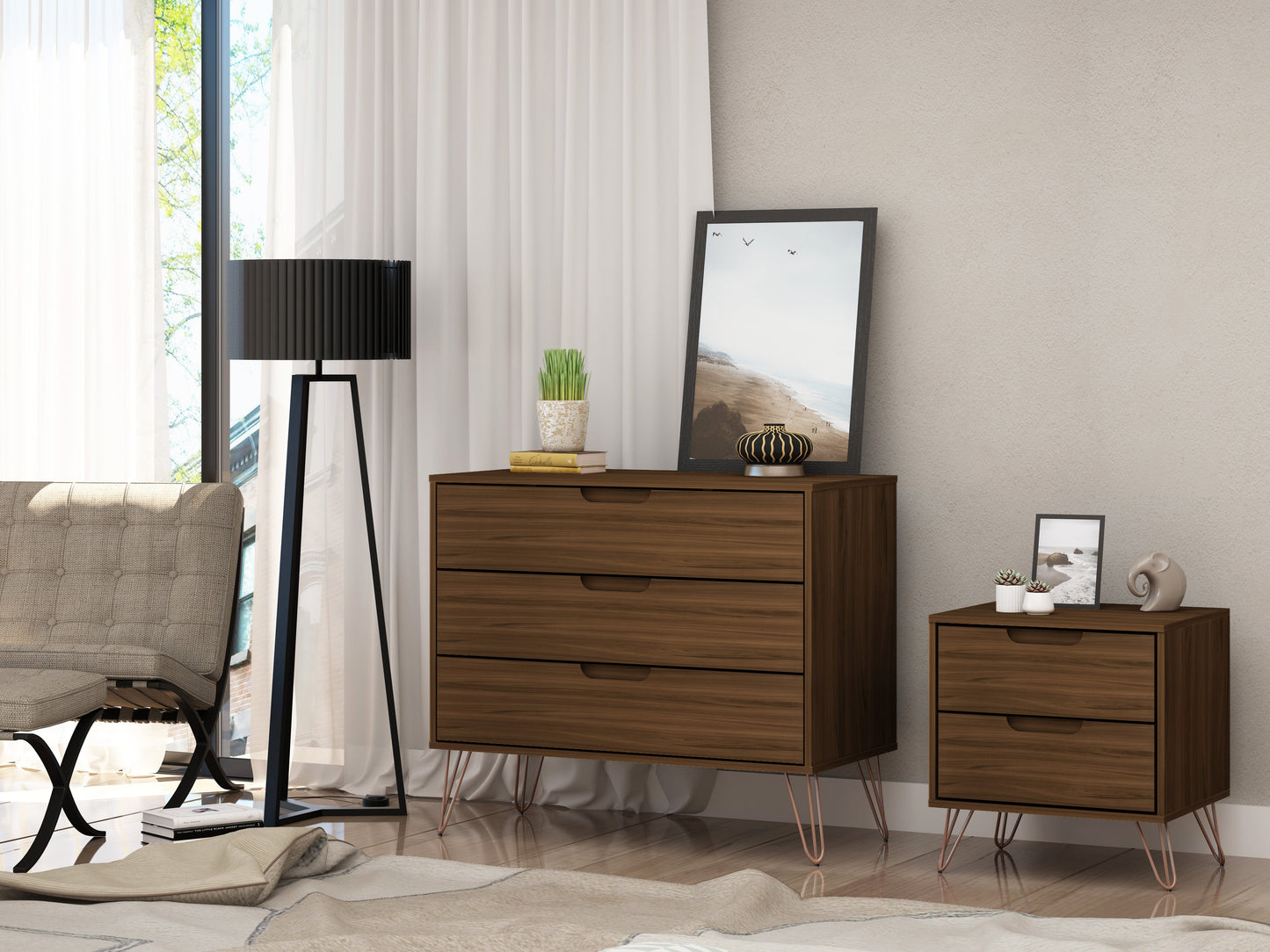 Manhattan Comfort 2-Piece Rockefeller Dresser and Nightstand