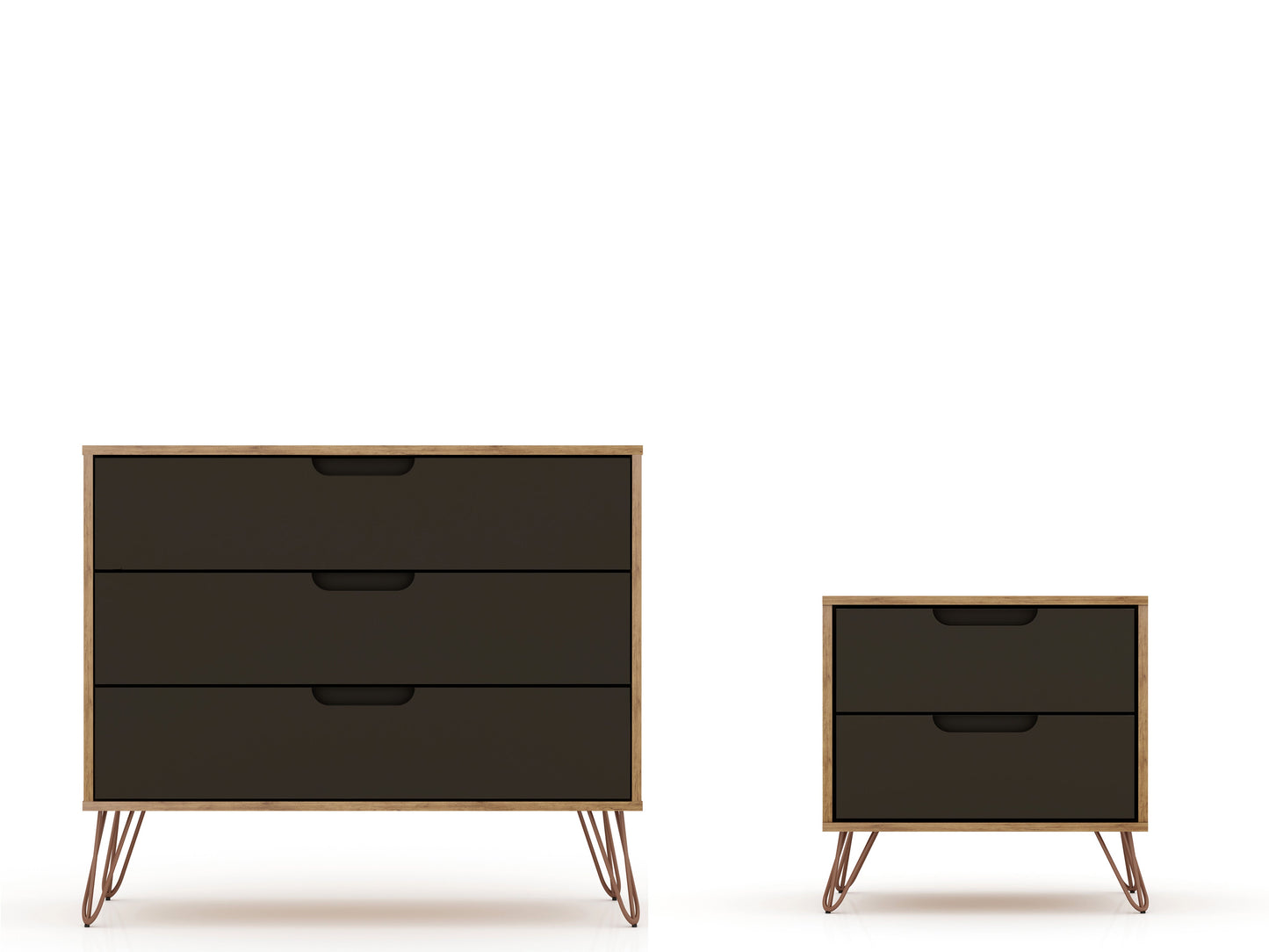 Manhattan Comfort 2-Piece Rockefeller Dresser and Nightstand