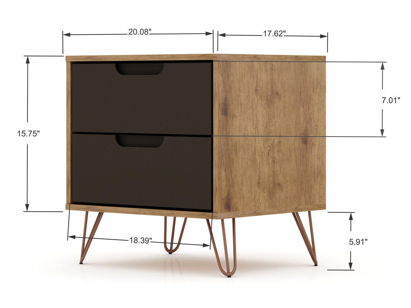 Manhattan Comfort 2-Piece Rockefeller Dresser and Nightstand