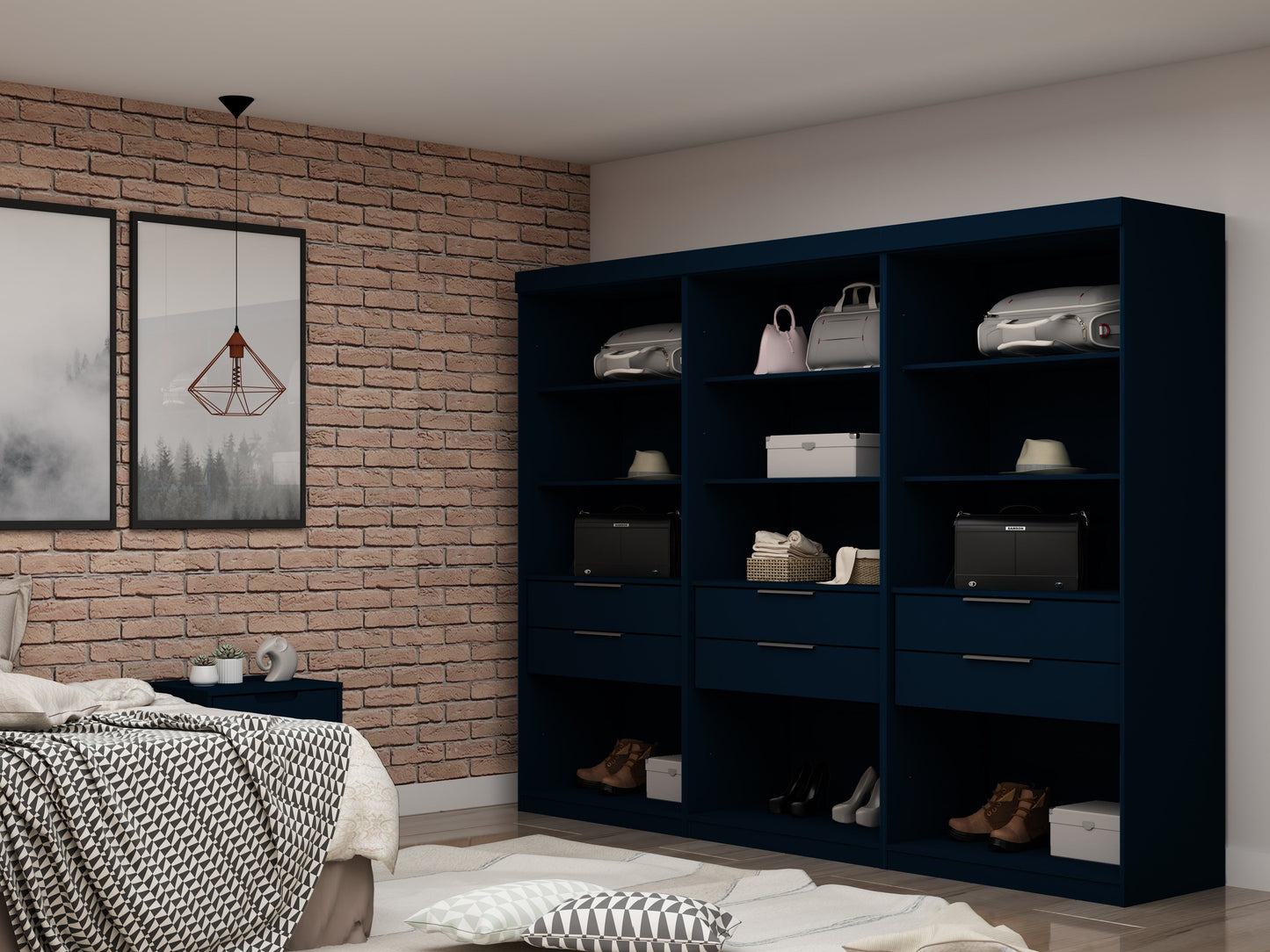 Manhattan Comfort Mulberry Wardrobe/ Armoire/ Closet - Set of 3