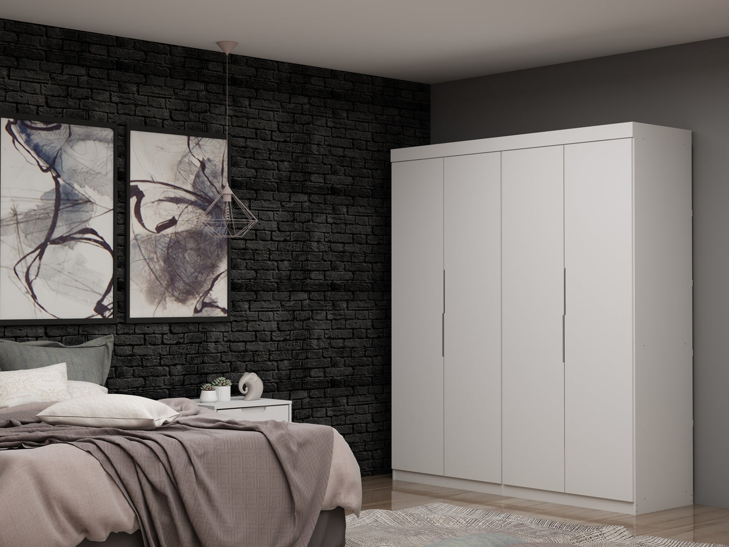 Manhattan Comfort Mulberry Wardrobe/ Armoire/ Closet - Set of 2