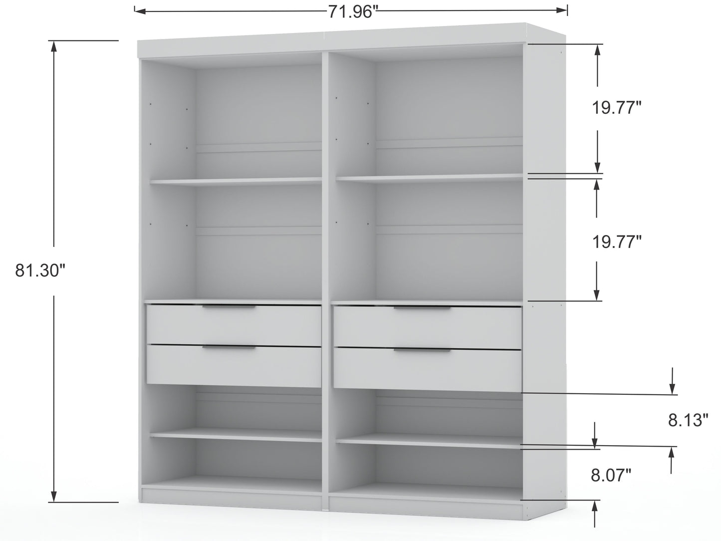 Manhattan Comfort Mulberry Wardrobe/ Armoire/ Closet - Set of 2