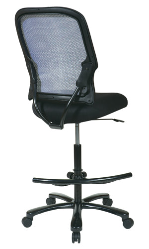 Dual Layer Air Grid® Back Drafting Chair with Black Mesh Seat, Adjustable
Footring and Industrial Steel Finish Base