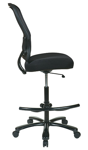 Dual Layer Air Grid® Back Drafting Chair with Black Mesh Seat, Adjustable
Footring and Industrial Steel Finish Base