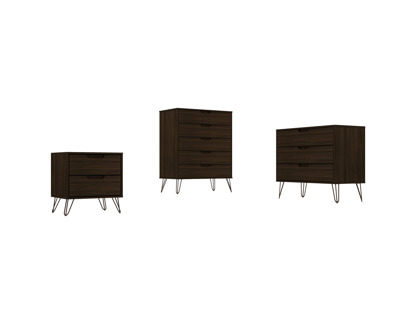 Manhattan Comfort 3-Piece Rockefeller Bedroom Dresser Set