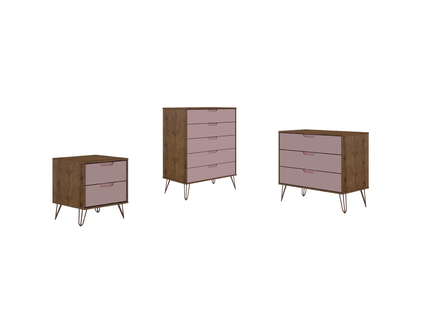 Manhattan Comfort 3-Piece Rockefeller Bedroom Dresser Set