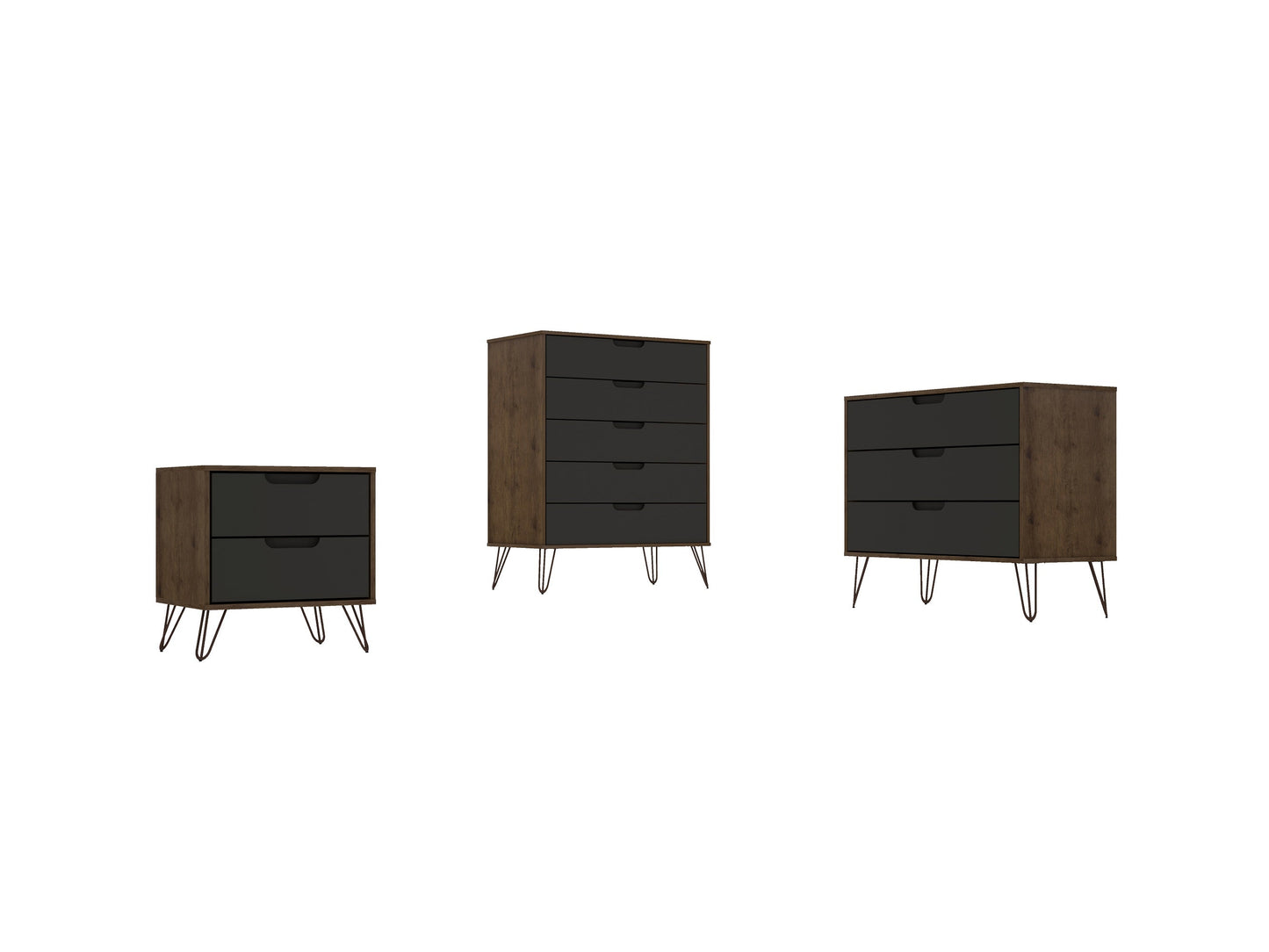 Manhattan Comfort 3-Piece Rockefeller Bedroom Dresser Set