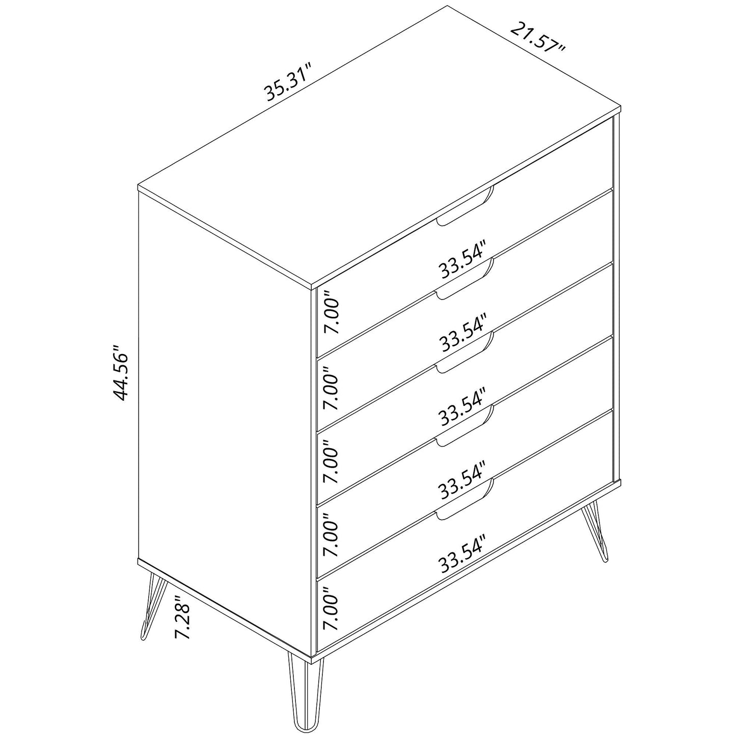 Manhattan Comfort 2-Piece Rockefeller Tall Dresser and Nightstand