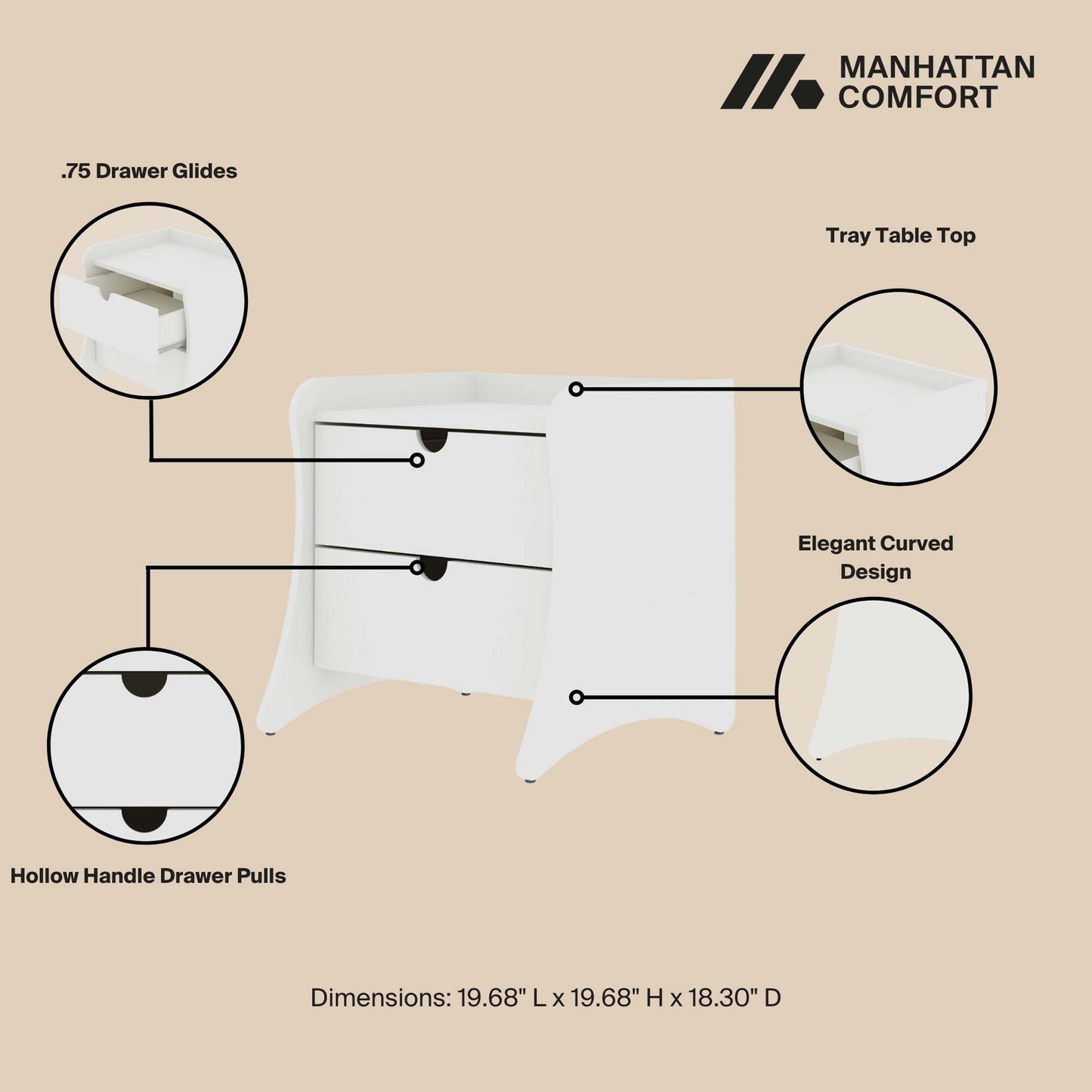 Manhattan Comfort 2-Piece Coney Dresser and Nightstand