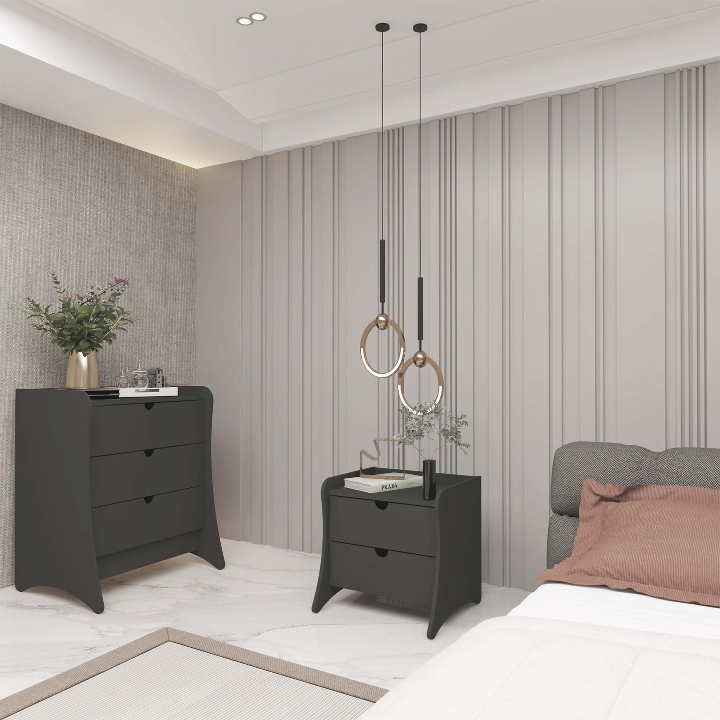 Manhattan Comfort 2-Piece Coney Dresser and Nightstand
