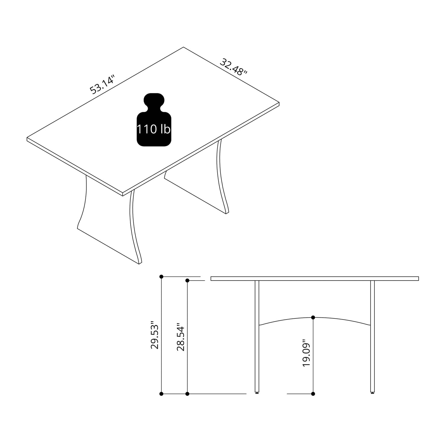 Manhattan Comfort Coney Dining Table