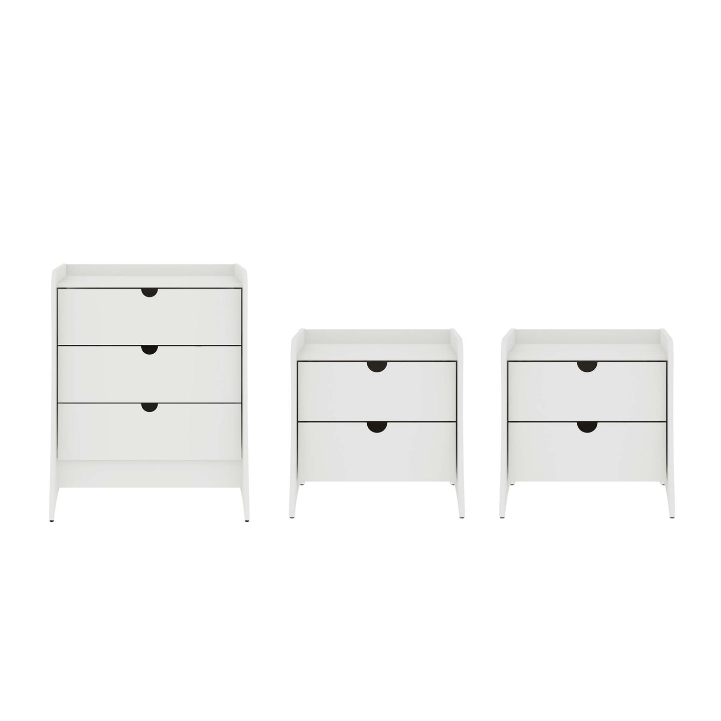 Manhattan Comfort 3-Piece Coney Dresser and 2 Nightstands