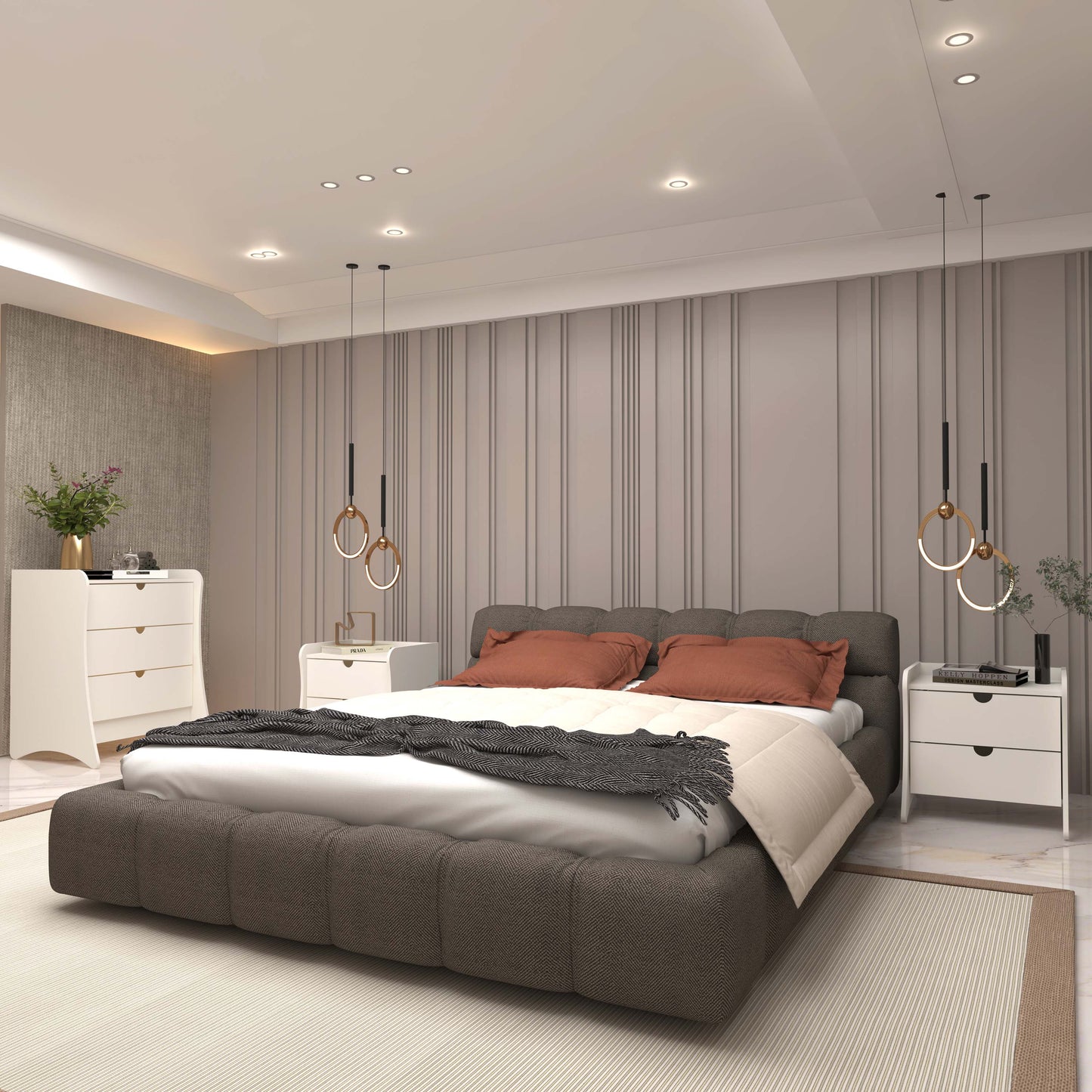 Manhattan Comfort 3-Piece Coney Dresser and 2 Nightstands