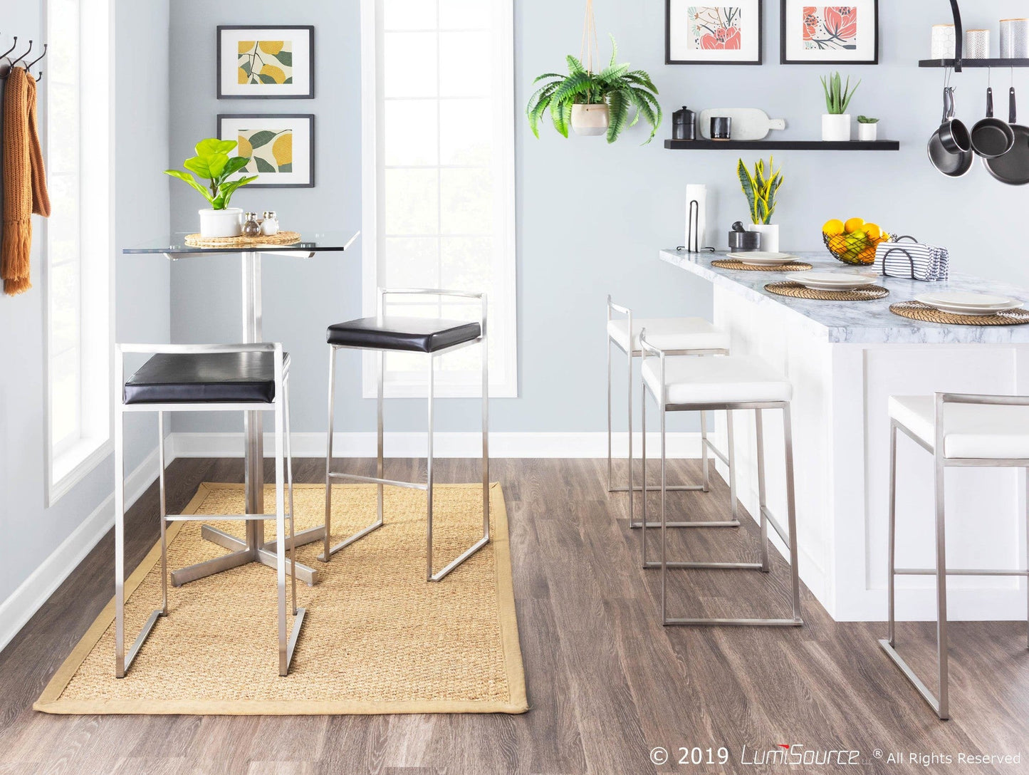 Majestic Office Furniture Stacker 30" Fixed-Height Barstool - Set of 2