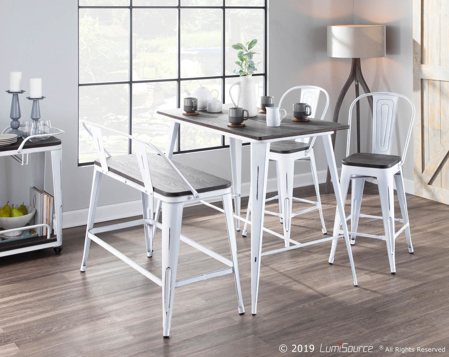 Majestic Office Furniture High Back 24" Fixed-Height Counter Stool - Set of 2