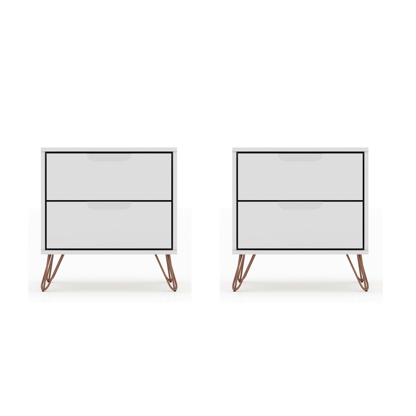 Manhattan Comfort Rockefeller Nightstand - Set of 2