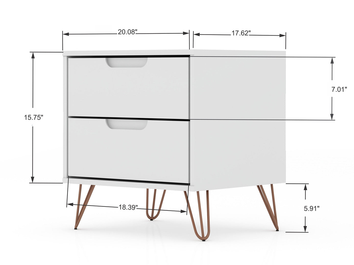 Manhattan Comfort Rockefeller Nightstand - Set of 2