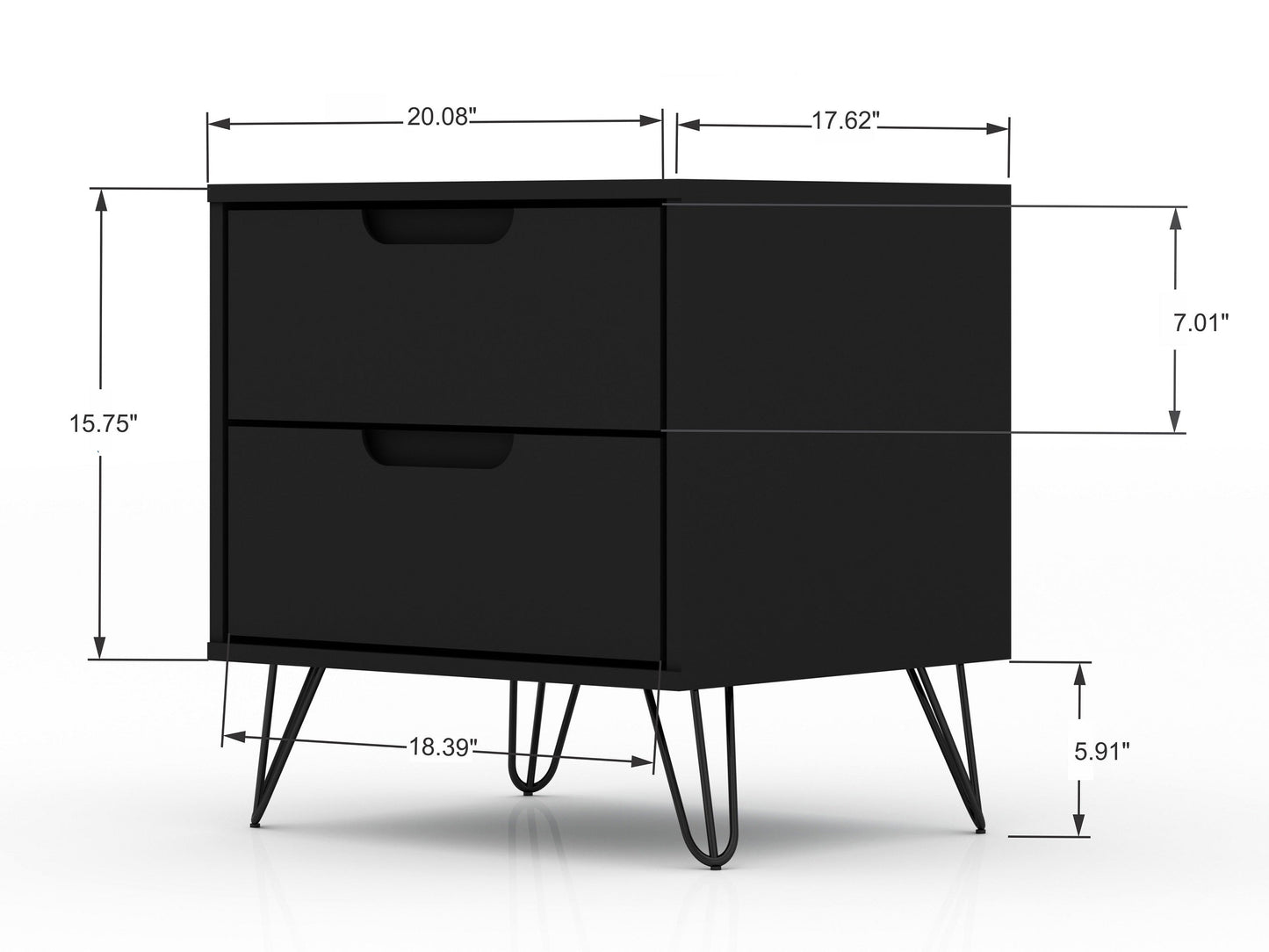 Manhattan Comfort Rockefeller Nightstand - Set of 2