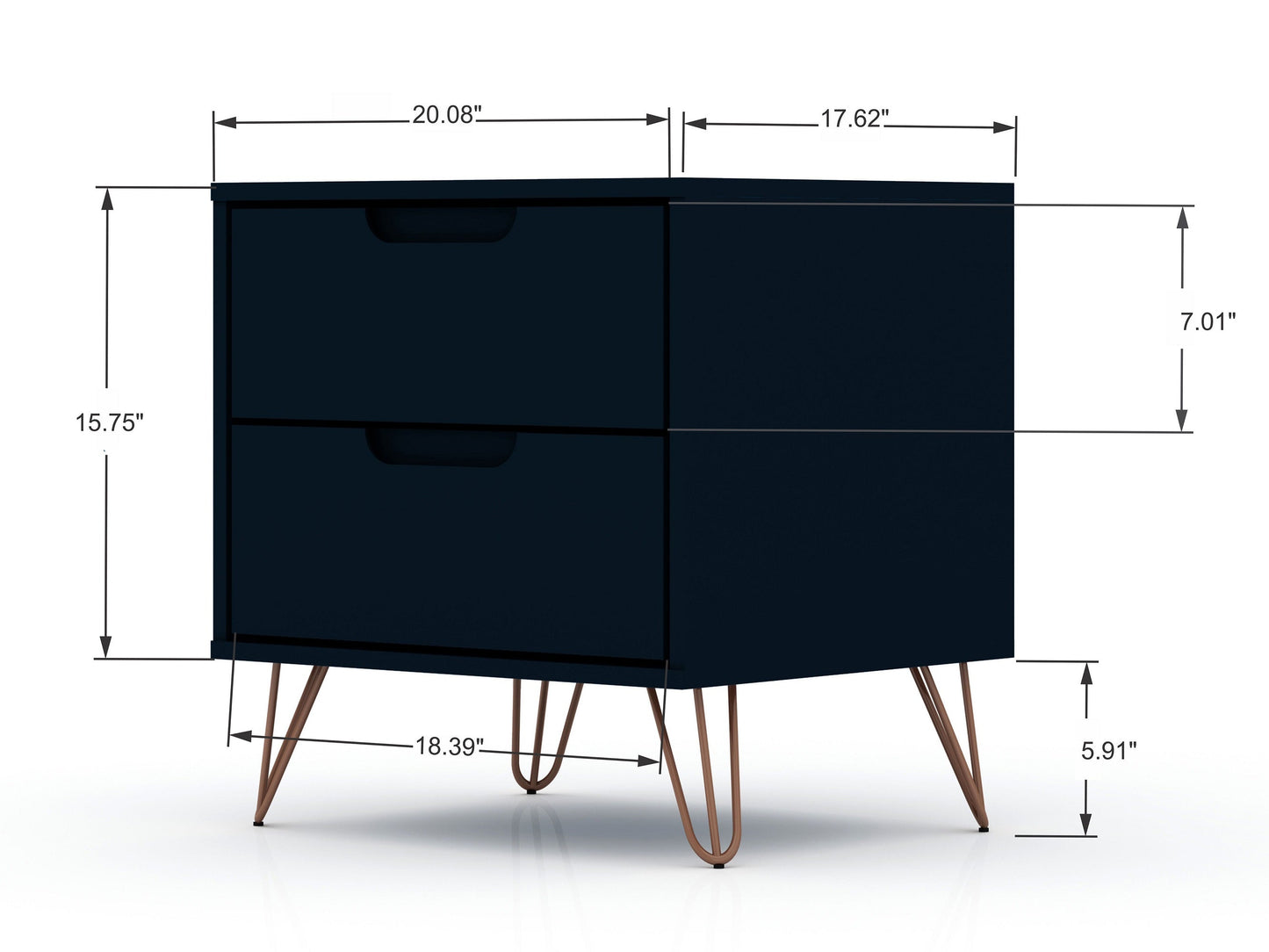 Manhattan Comfort Rockefeller Nightstand - Set of 2