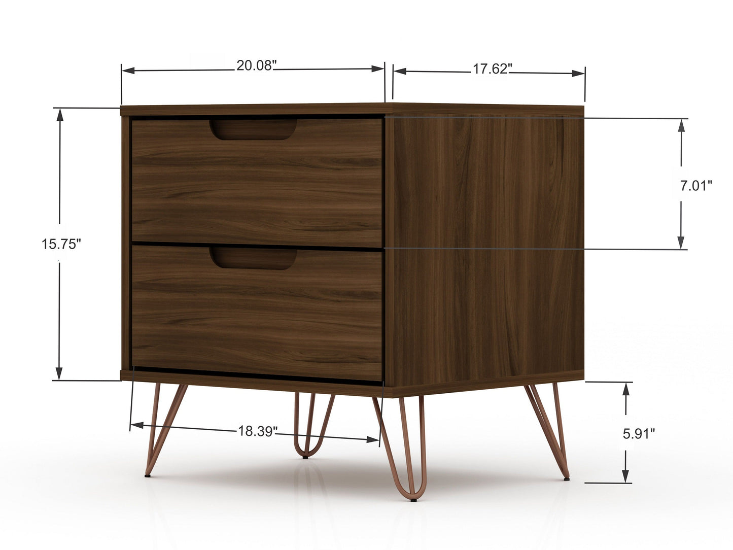 Manhattan Comfort Rockefeller Nightstand - Set of 2
