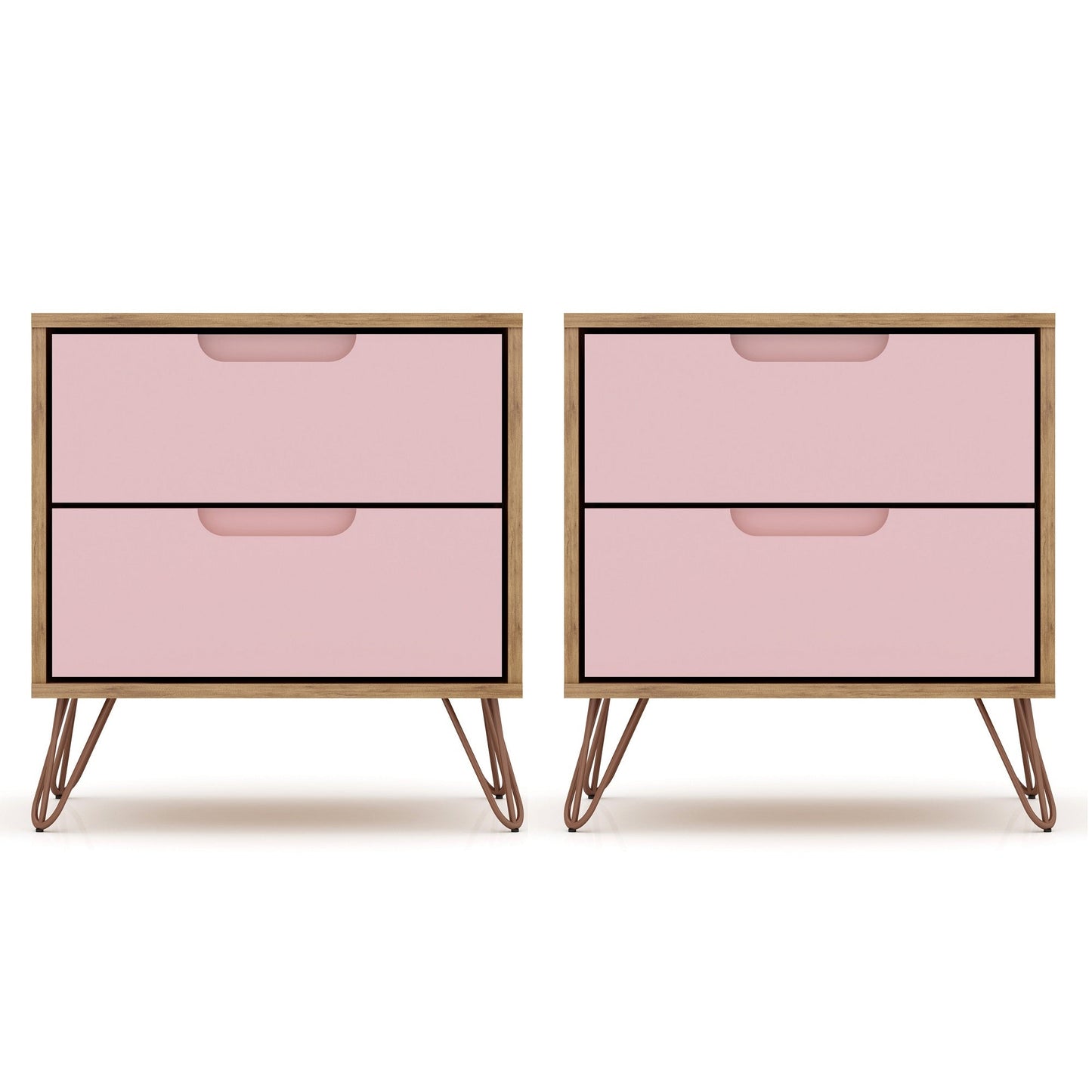 Manhattan Comfort Rockefeller Nightstand - Set of 2