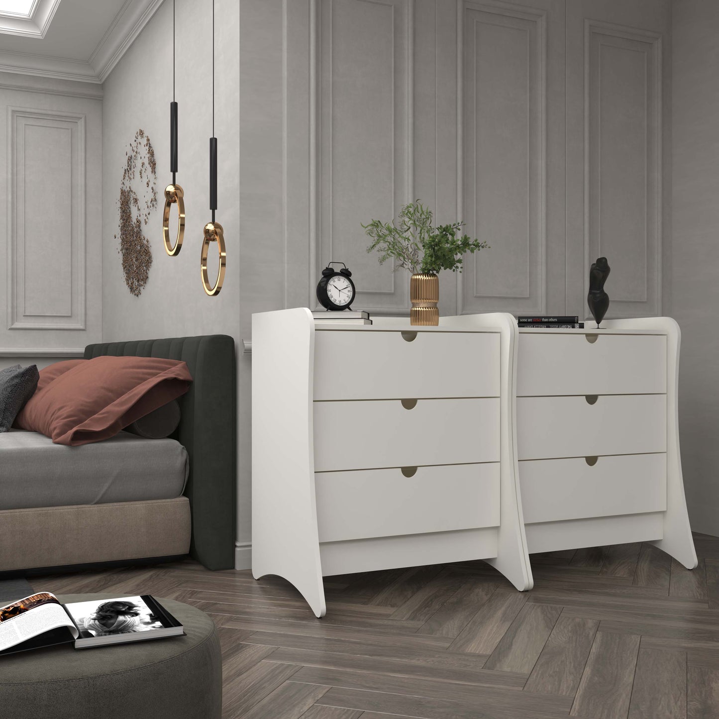 Manhattan Comfort Coney Dresser - Set of 2