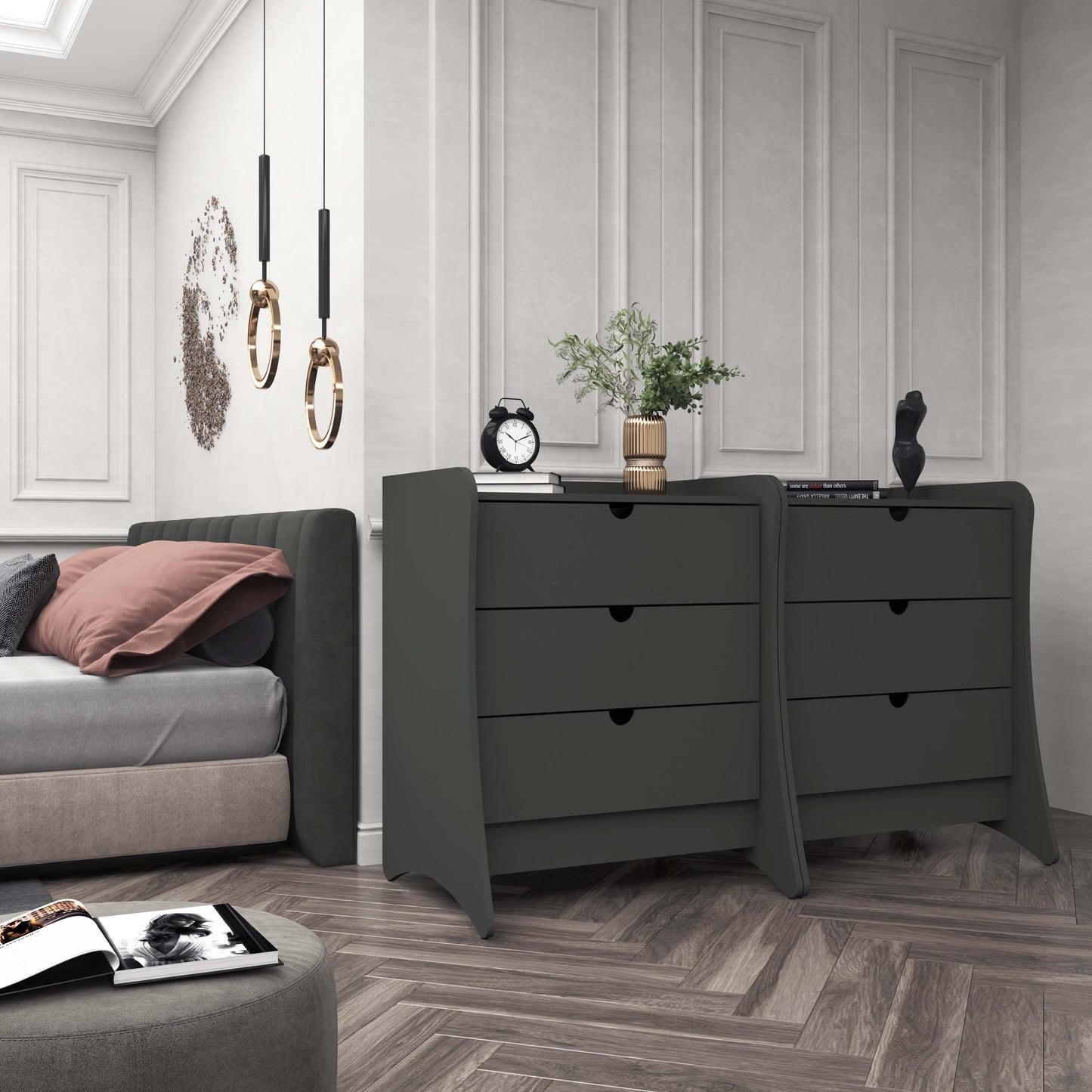 Manhattan Comfort Coney Dresser - Set of 2