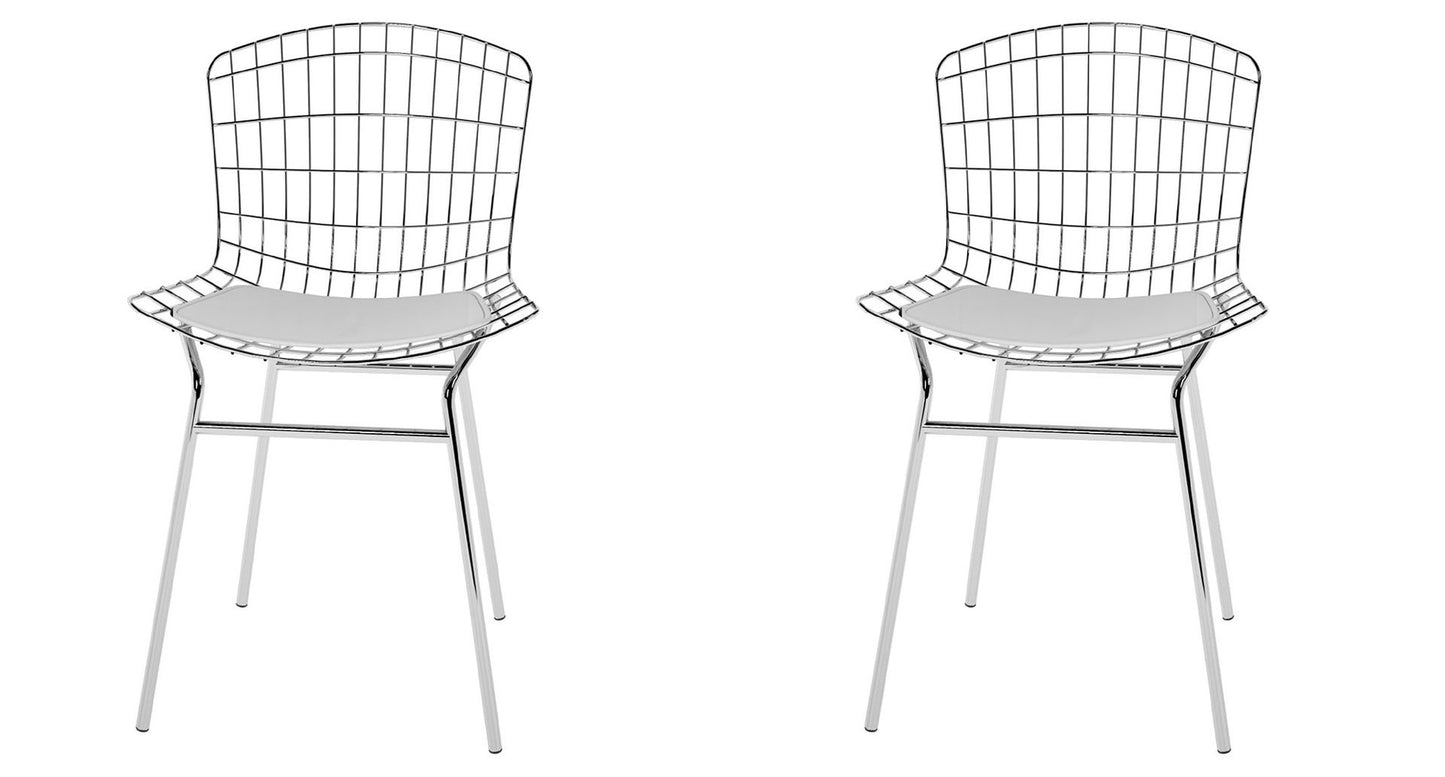 Manhattan Comfort 2-Piece Madeline Metal Chair with Seat Cushion