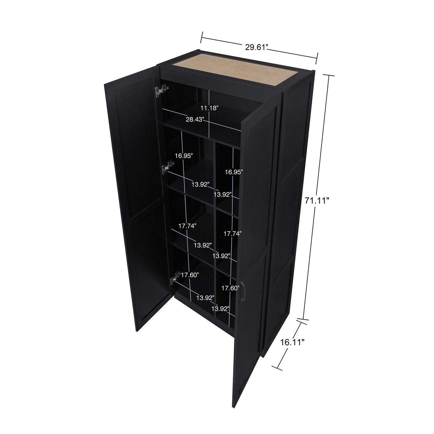 Manhattan Comfort Hopkins Storage Closet - Set of 2