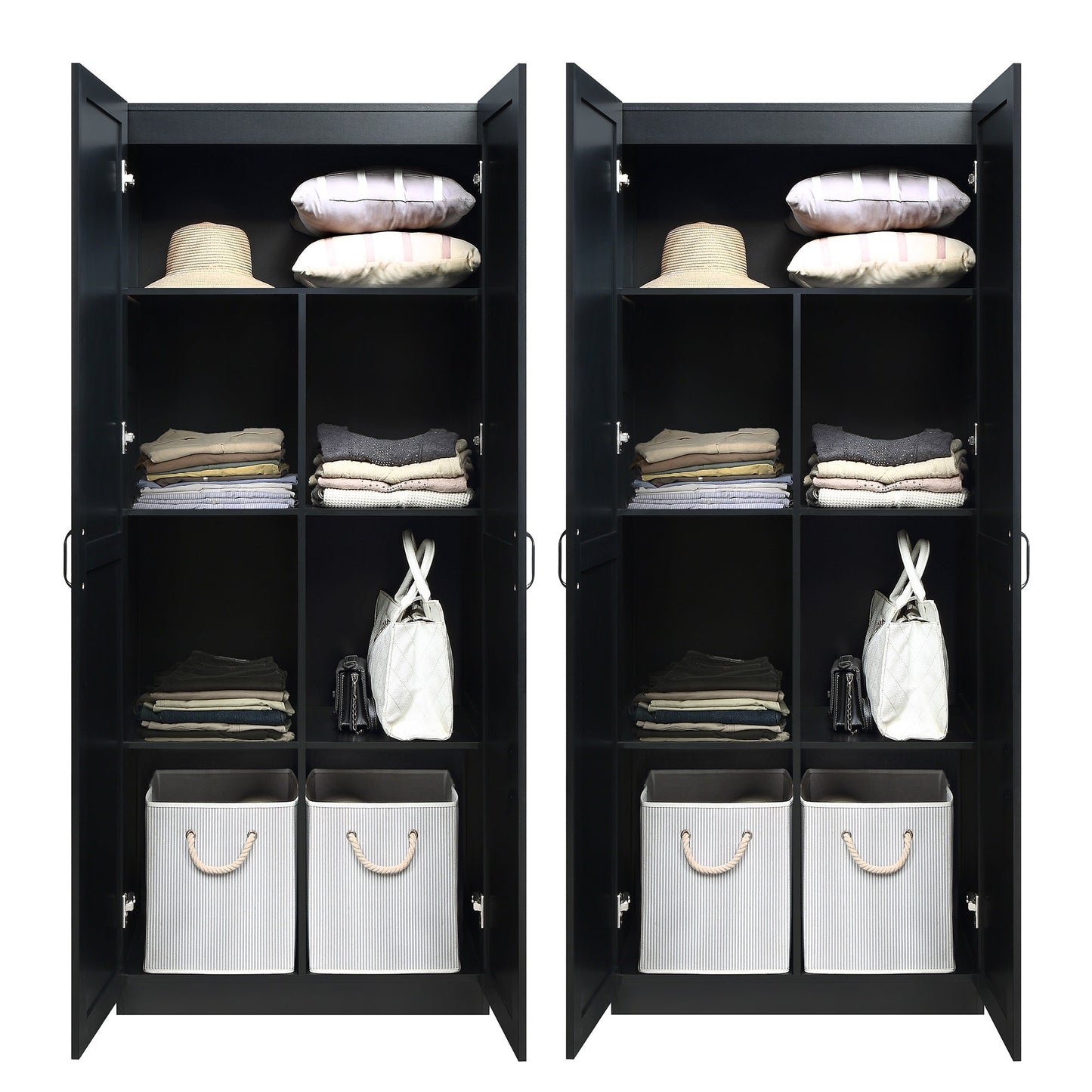 Manhattan Comfort Hopkins Storage Closet - Set of 2
