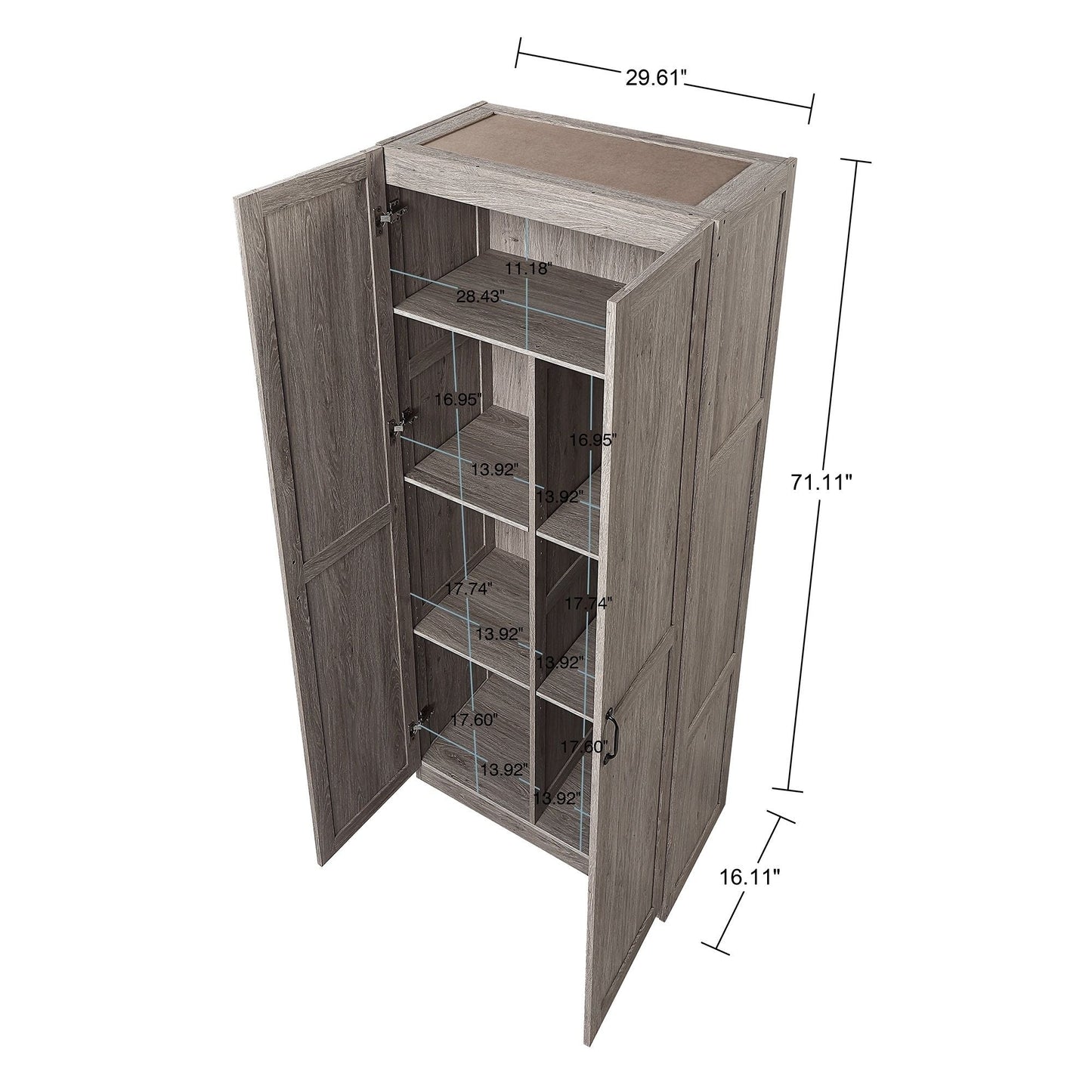 Manhattan Comfort Hopkins Storage Closet - Set of 2