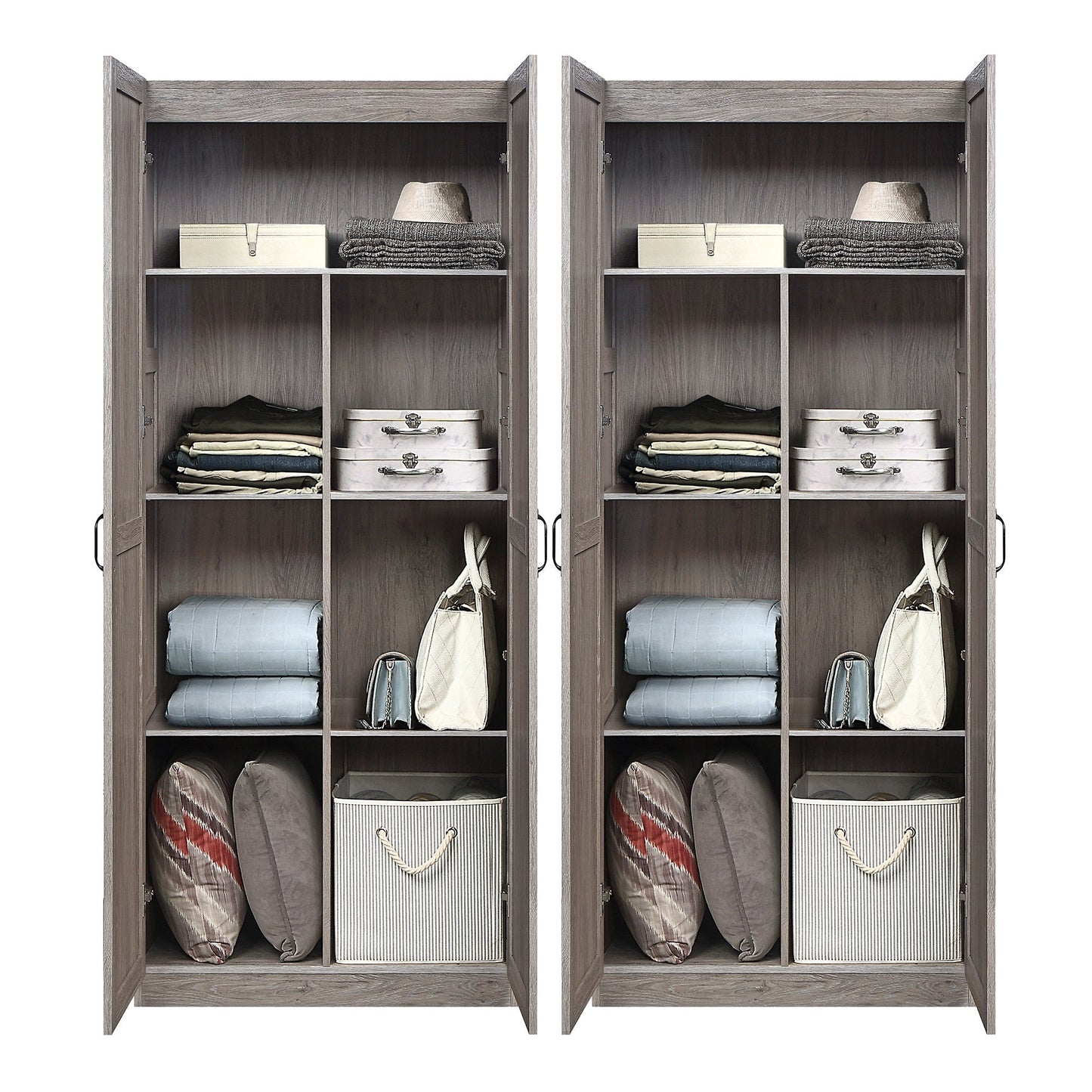 Manhattan Comfort Hopkins Storage Closet - Set of 2