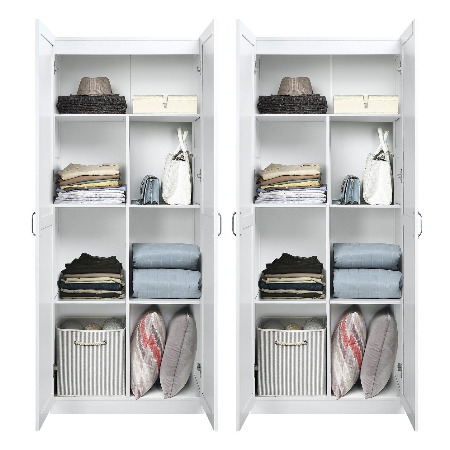 Manhattan Comfort Hopkins Storage Closet - Set of 2