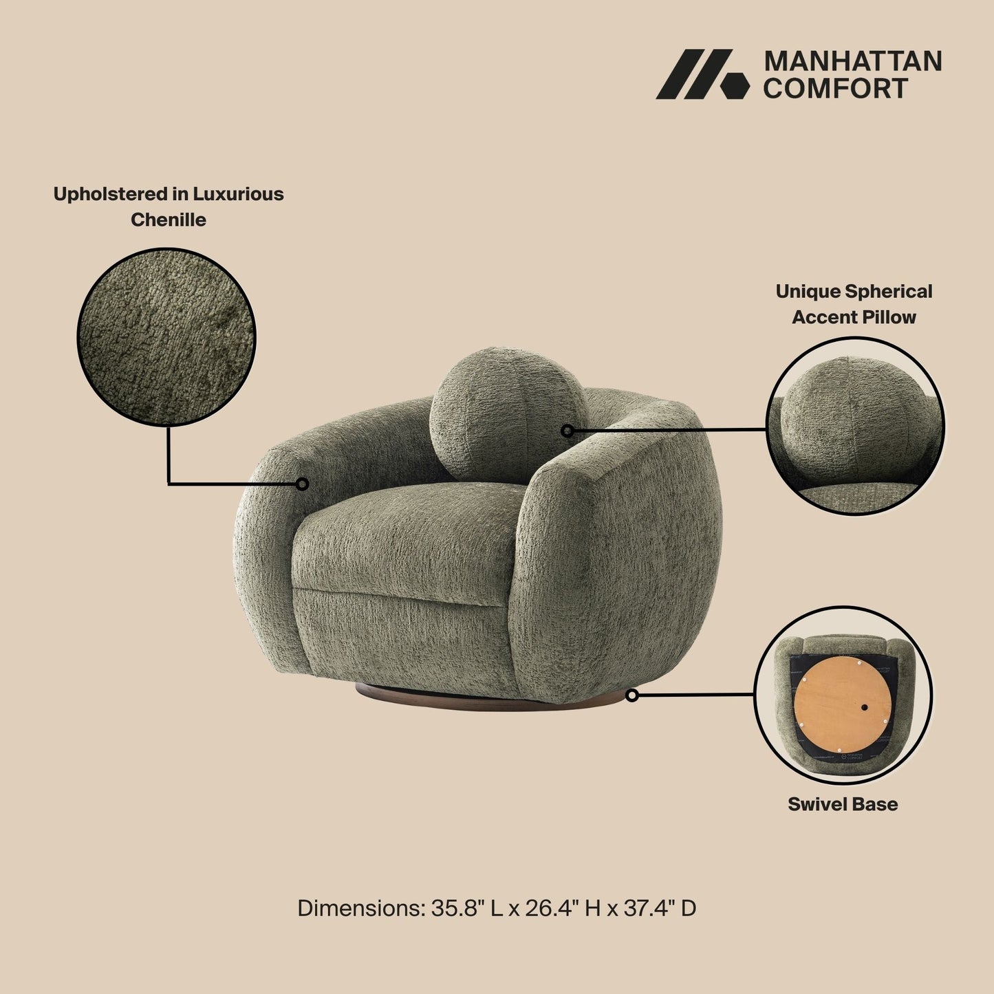 Manhattan Comfort Tribeca Accent Chairs - Set of 2