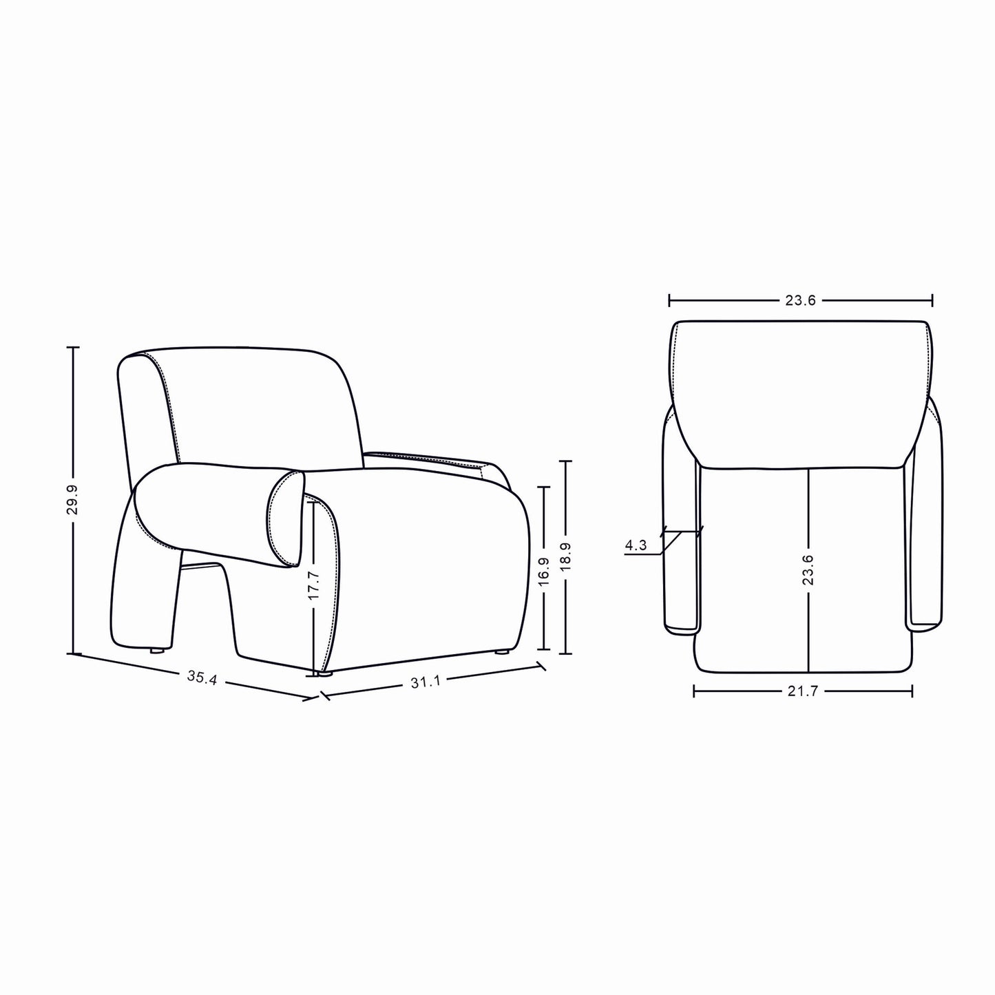 Manhattan Comfort Verandah Accent Chairs - Set of 2