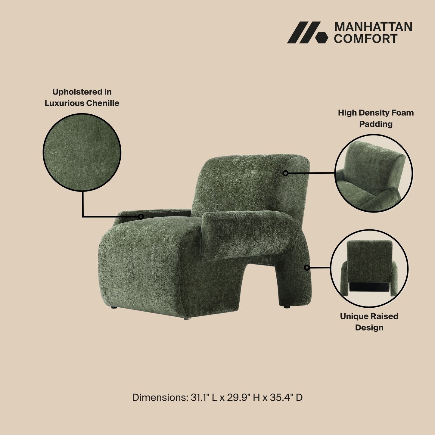 Manhattan Comfort Verandah Accent Chairs - Set of 2