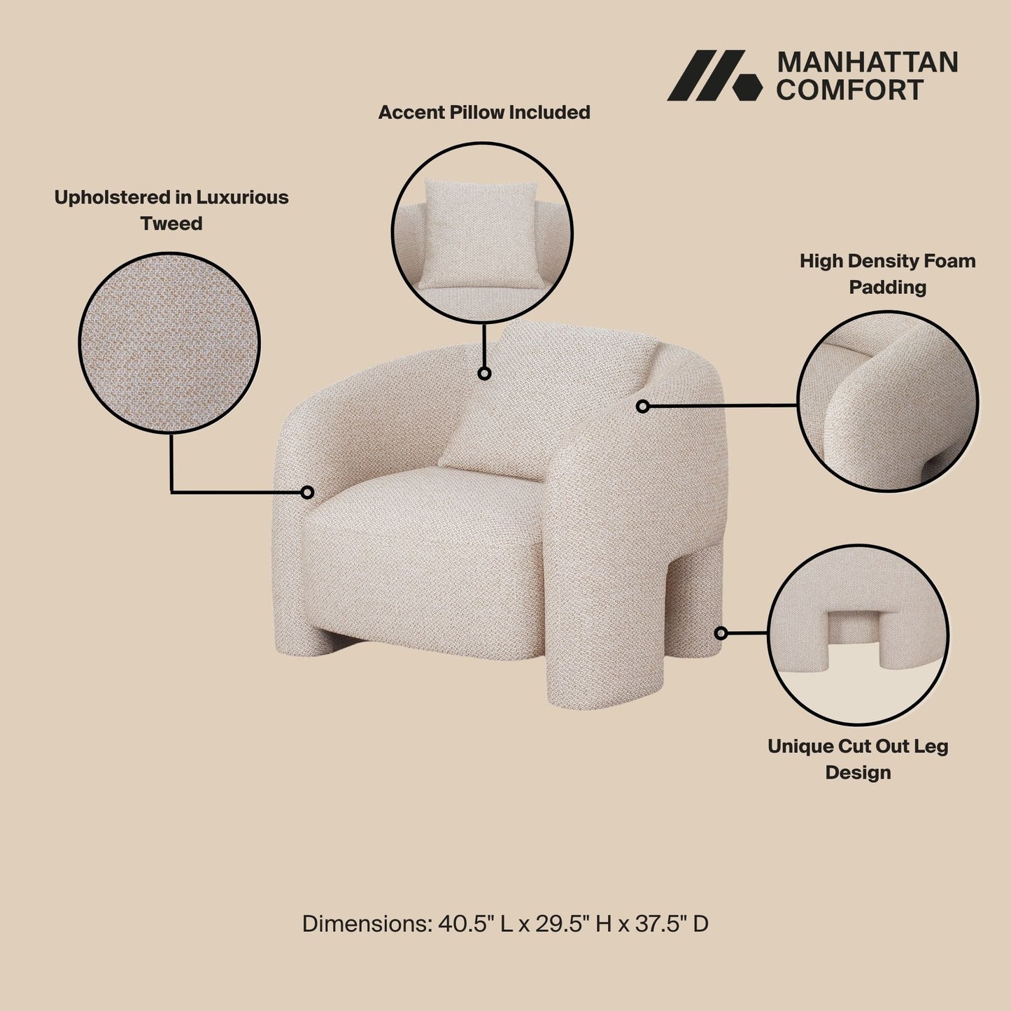 Manhattan Comfort Sylvia Accent Chair - Set of 2