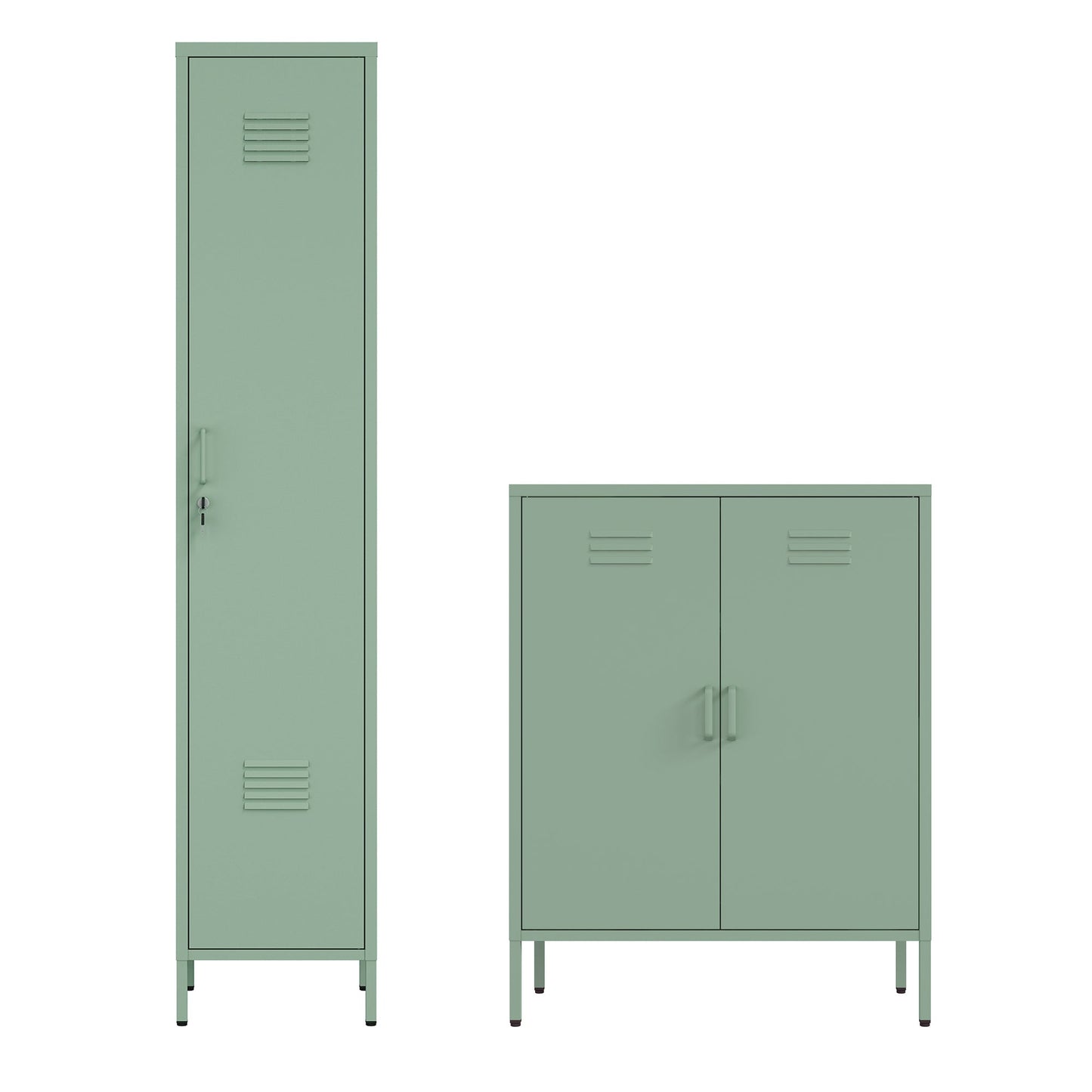 Manhattan Comfort 2-Piece Naomi Accent Cabinet and Storage Cabinet