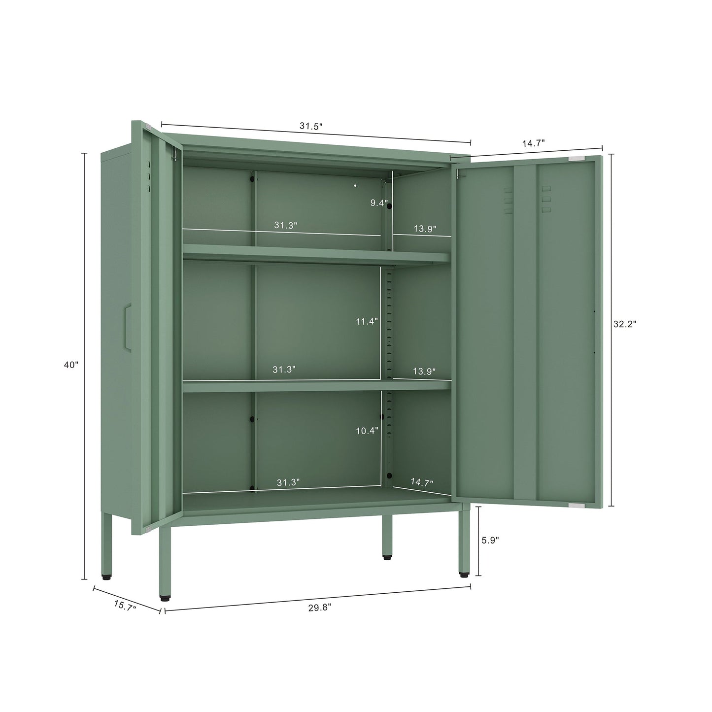 Manhattan Comfort 2-Piece Naomi Accent Cabinet and Storage Cabinet