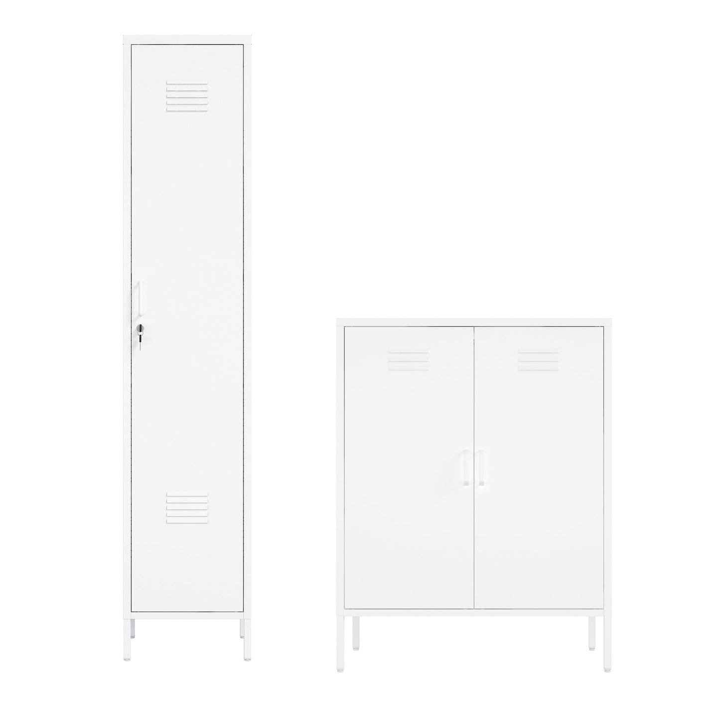 Manhattan Comfort 2-Piece Naomi Accent Cabinet and Storage Cabinet