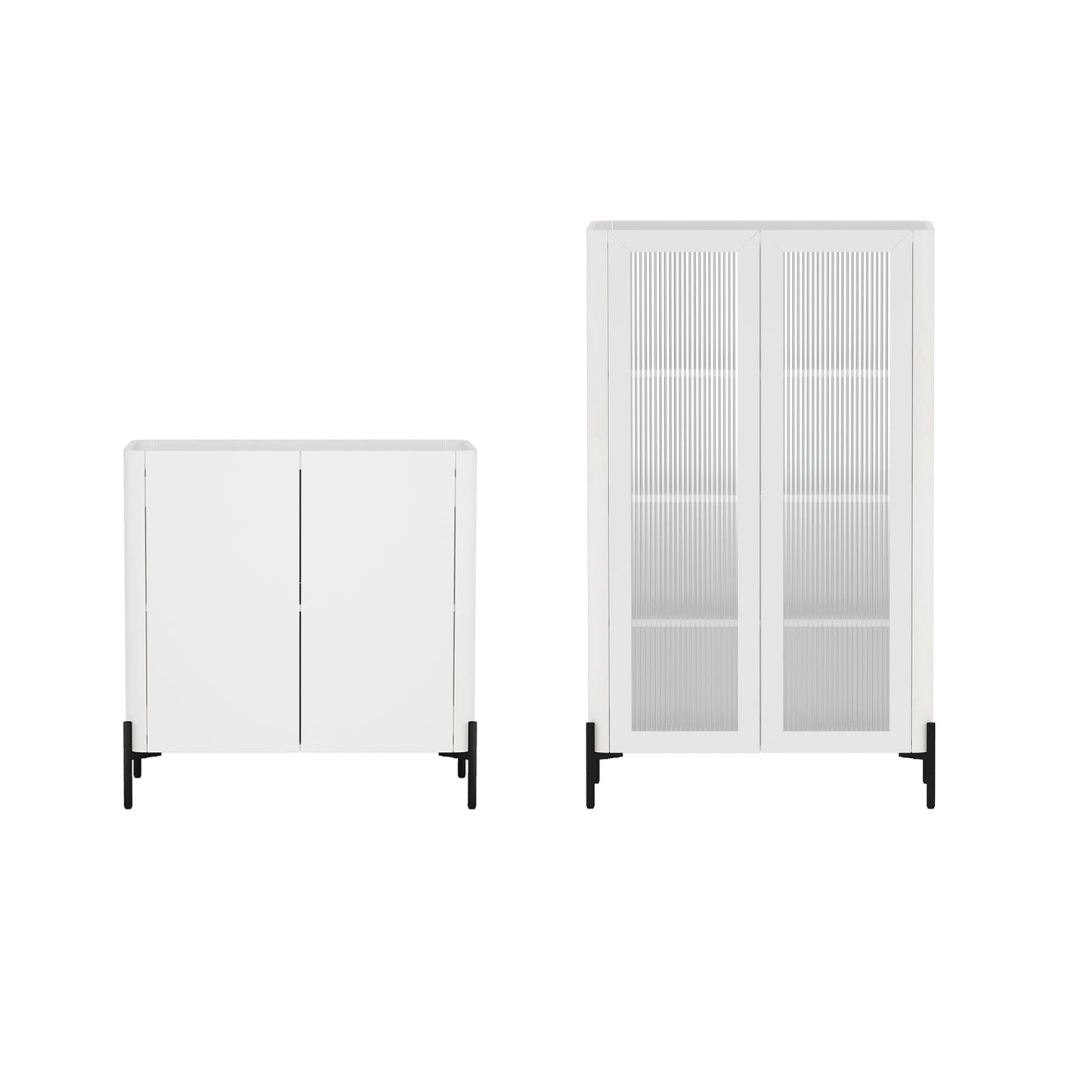 Manhattan Comfort 2-Piece Abbey Accent Cabinet and Bookcase