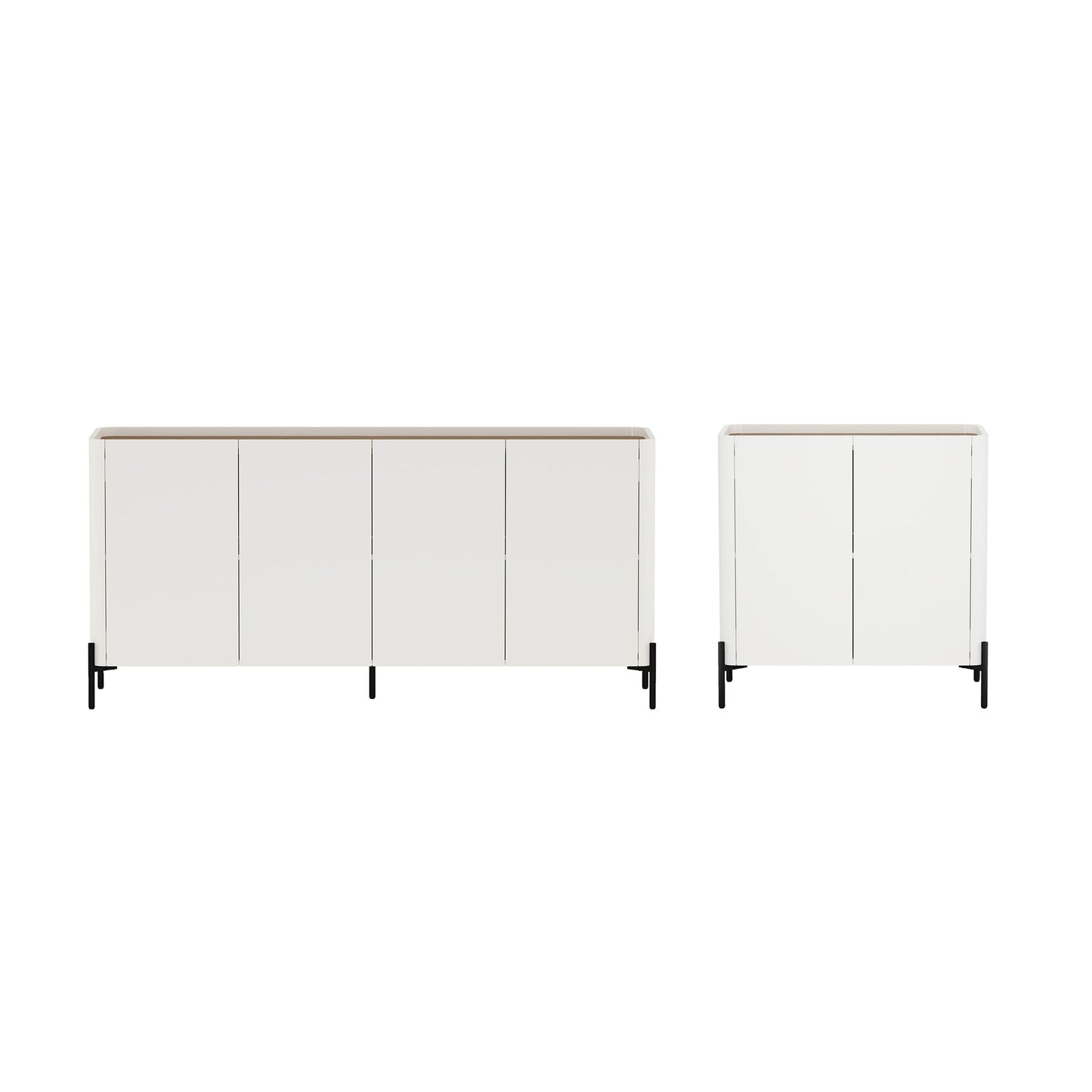 Manhattan Comfort 2-Piece Abbey Accent Cabinet and Sideboard