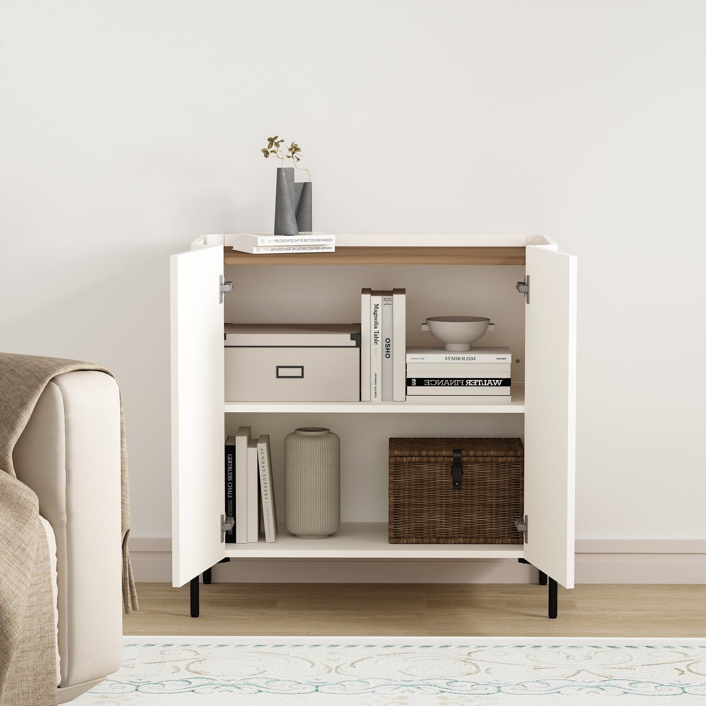 Manhattan Comfort 2-Piece Abbey Accent Cabinet and Sideboard