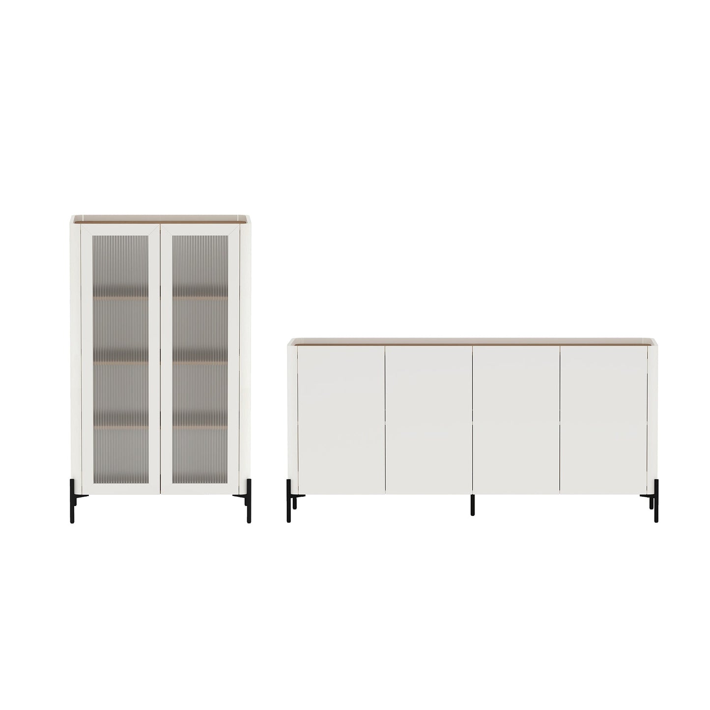 Manhattan Comfort 2-Piece Abbey Bookcase and Sideboard