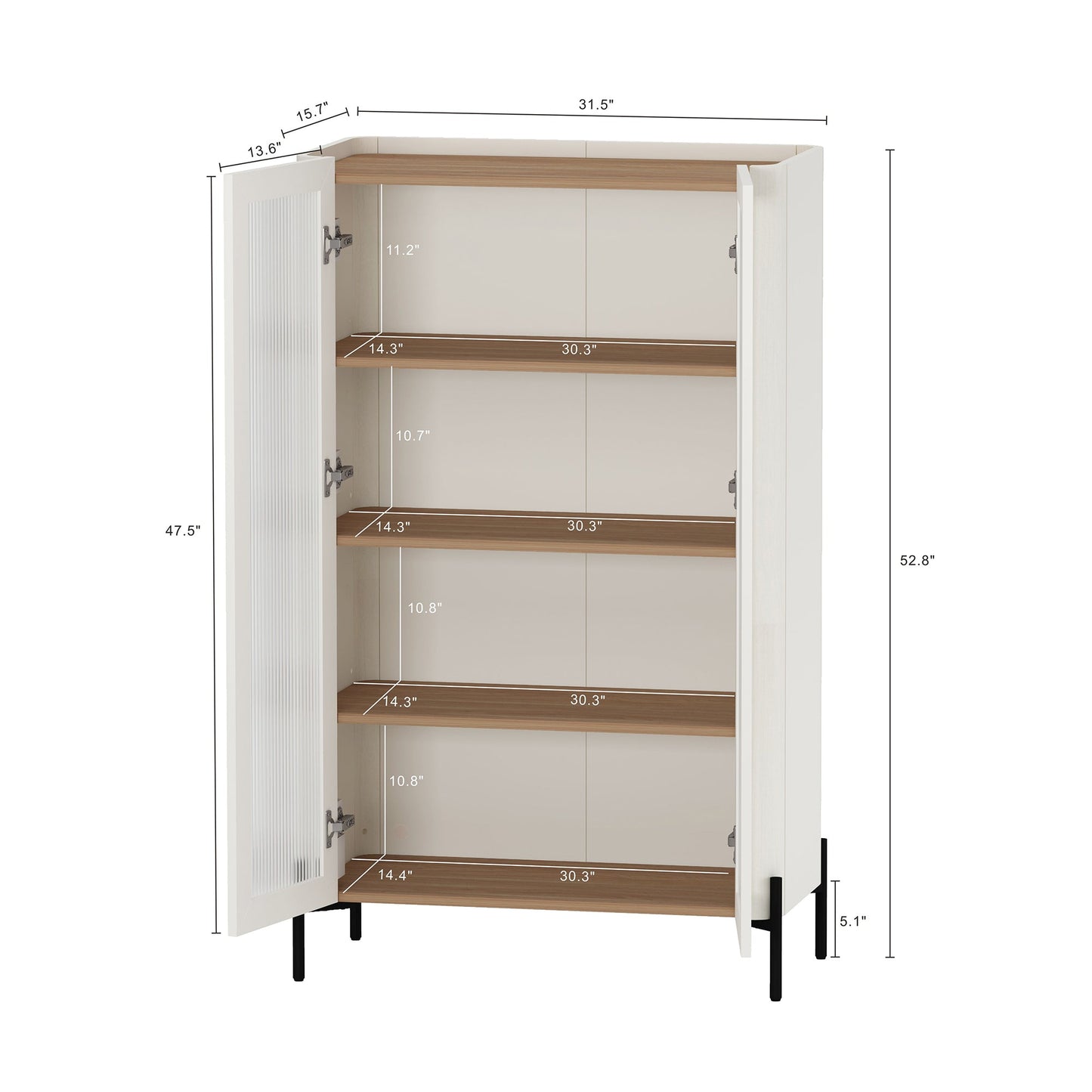 Manhattan Comfort 2-Piece Abbey Bookcase and Sideboard