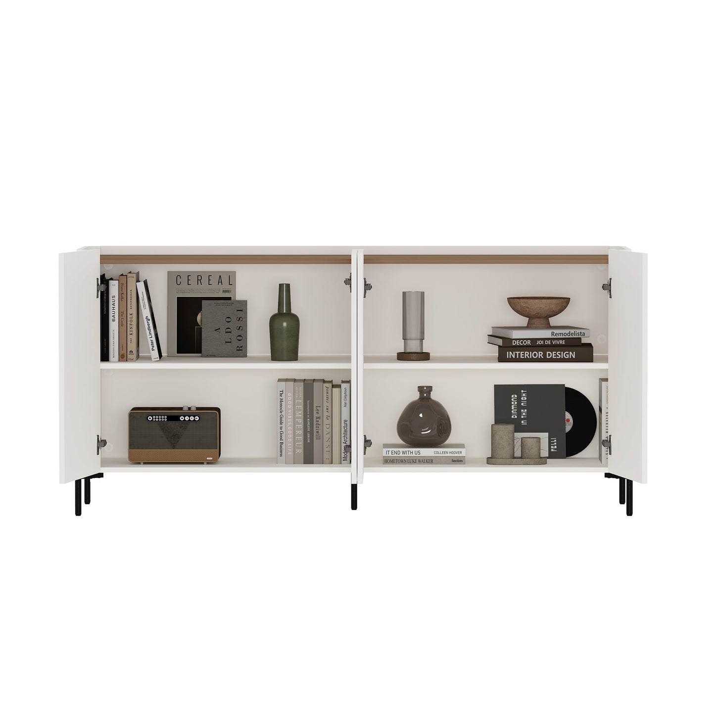 Manhattan Comfort 2-Piece Abbey Bookcase and Sideboard