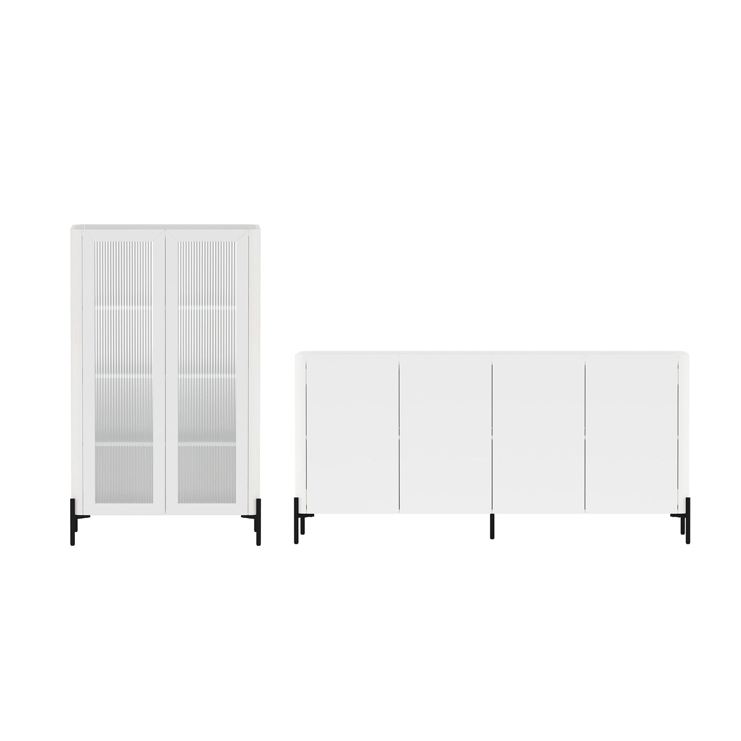 Manhattan Comfort 2-Piece Abbey Bookcase and Sideboard