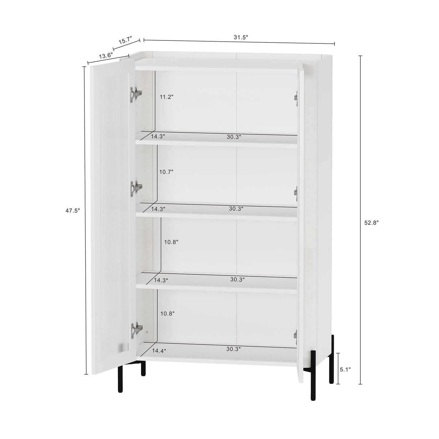Manhattan Comfort 2-Piece Abbey Bookcase and Sideboard